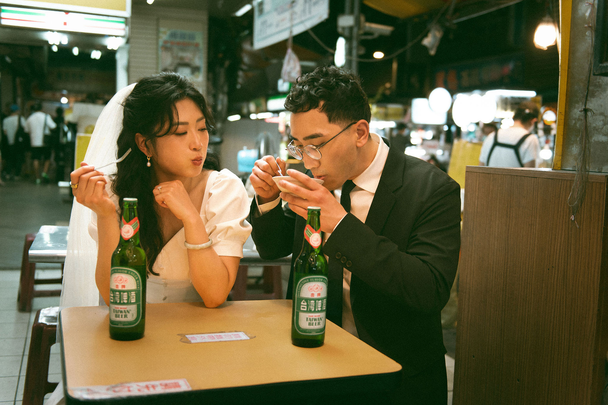 Taiwan Pre-Wedding Photoshoot | Cafe Chamber, Yangmingshan & Huaxi Street Night Market at Huaxi Street Night Market pre-wedding photo