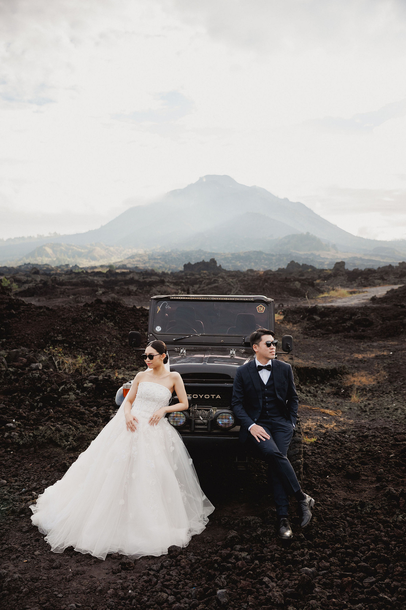 Bali Pre-Wedding Photoshoot | Mt. Batur Lava Fields, Blangsinga Waterfall & Balangan Beach at Mt. Batur Lava Fields pre-wedding photo