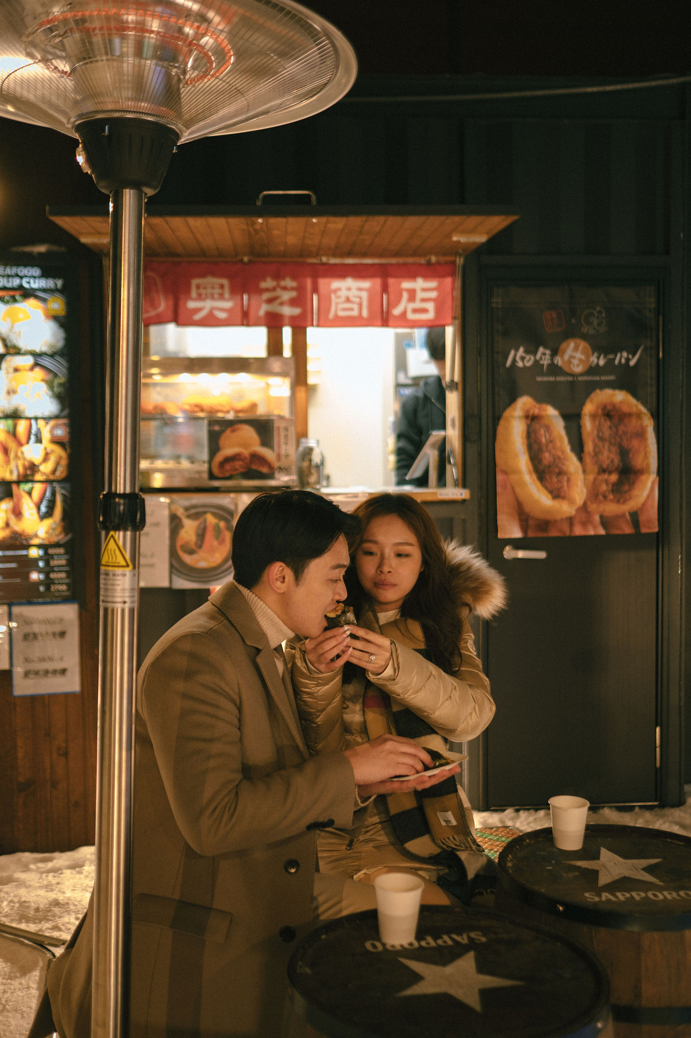 Hokkaido Pre-Wedding Photoshoot | Birch Forest, Rusutsu Resort & Hirafu Village at Hirafu Village pre-wedding photo