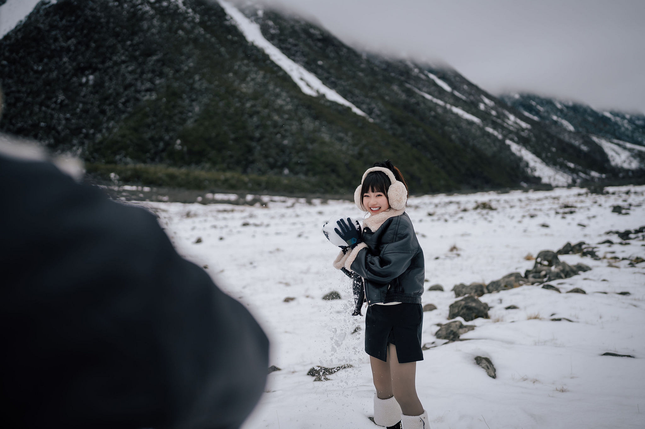 New Zealand Pre-Wedding Photoshoot | Lake Wakatipu, Fog Peak, Lake Tekapo, Glacier & Mount Cook National Park at Mount Cook National Park pre-wedding photo