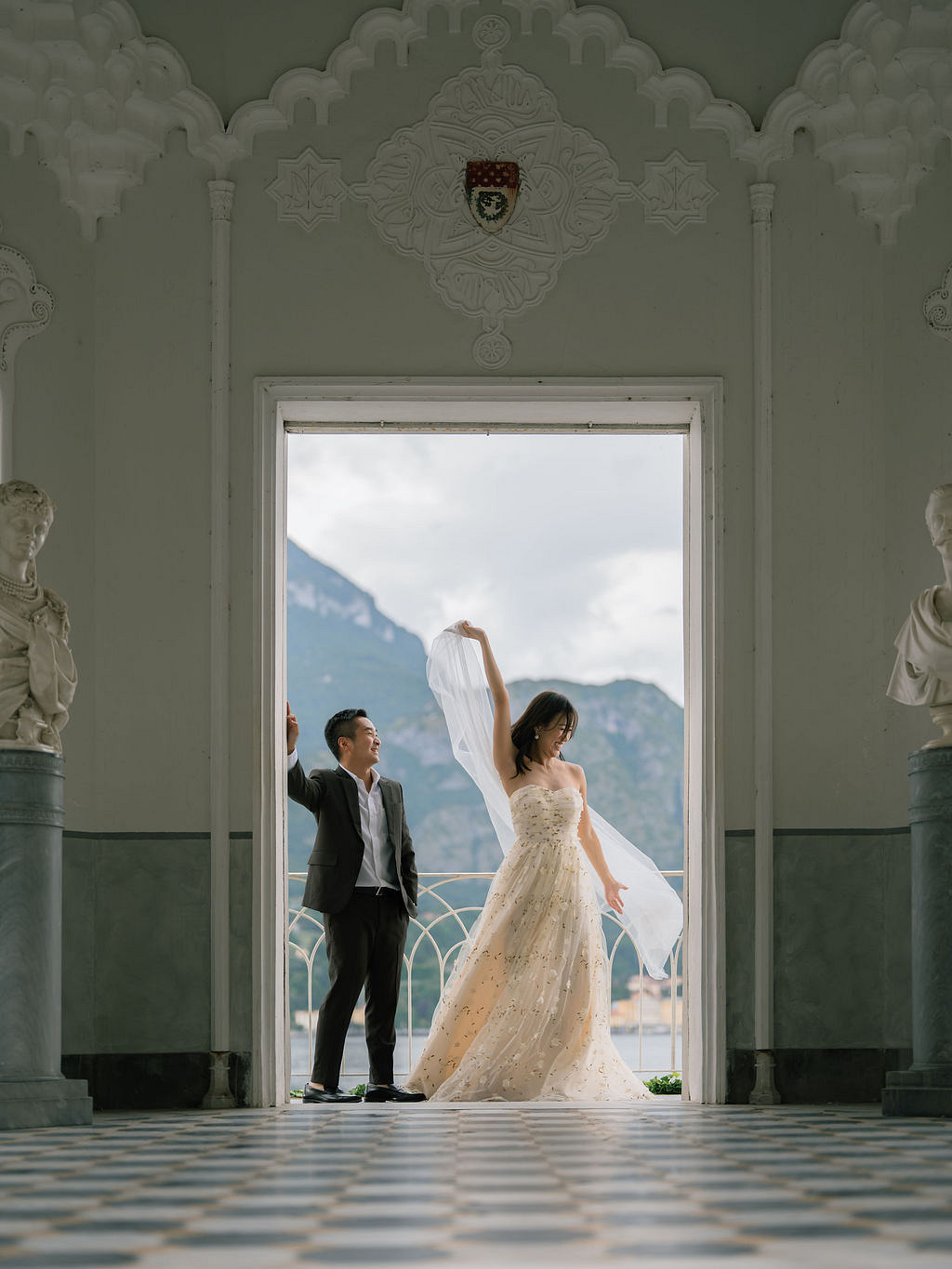 Lake Como Pre-Wedding Photoshoot | Bellagio, Lake Como & Villa Melzi Gardens at Villa Melzi Gardens pre-wedding photo