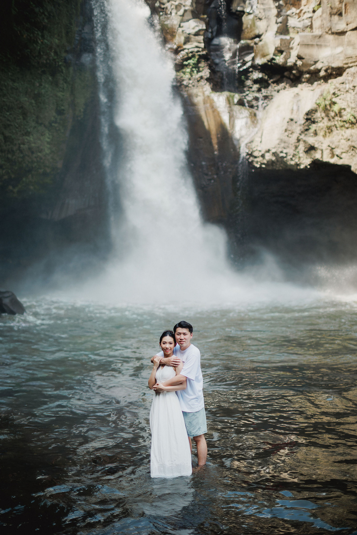 Bali Pre-Wedding Photoshoot | Mt. Batur Lava Fields, Blangsinga Waterfall & Balangan Beach at Blangsinga Waterfall pre-wedding photo