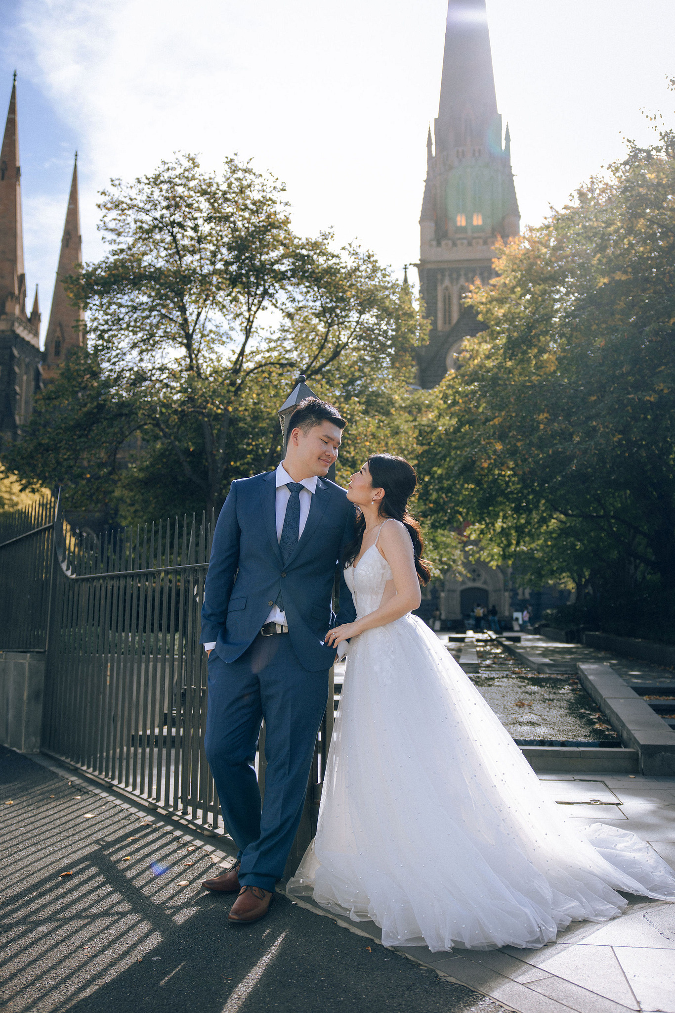 Melbourne Pre-Wedding Photoshoot | Mont Du Soleil, St Patrick Cathedral, The Parliament House & Prince Bridge at St Patrick Cathedral pre-wedding photo