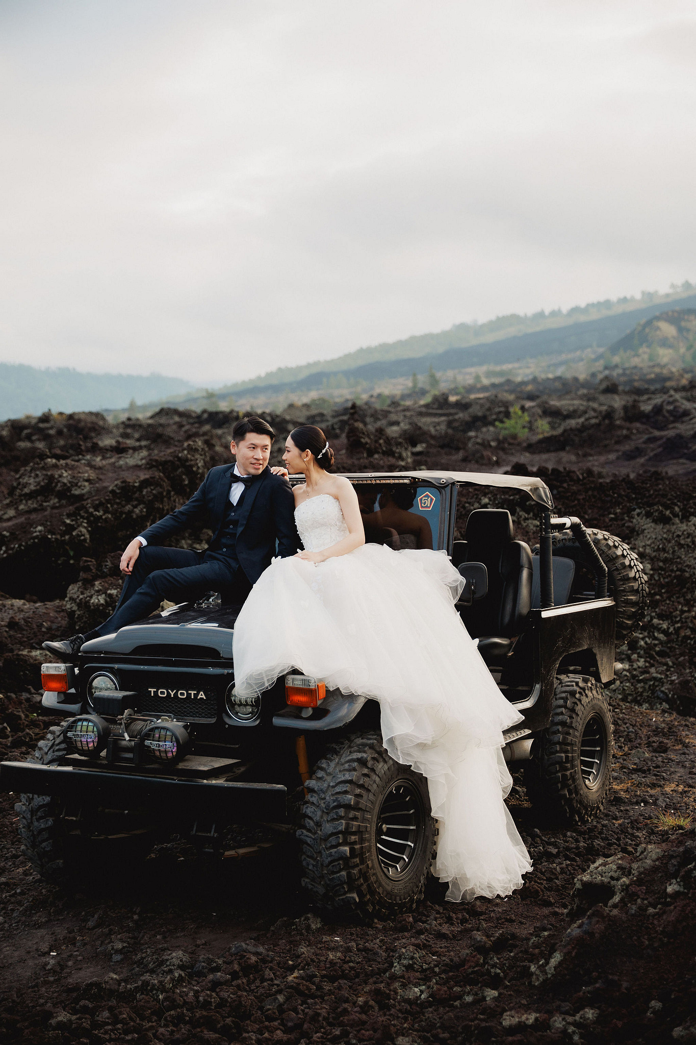 Bali Pre-Wedding Photoshoot | Mt. Batur Lava Fields, Blangsinga Waterfall & Balangan Beach at Mt. Batur Lava Fields pre-wedding photo