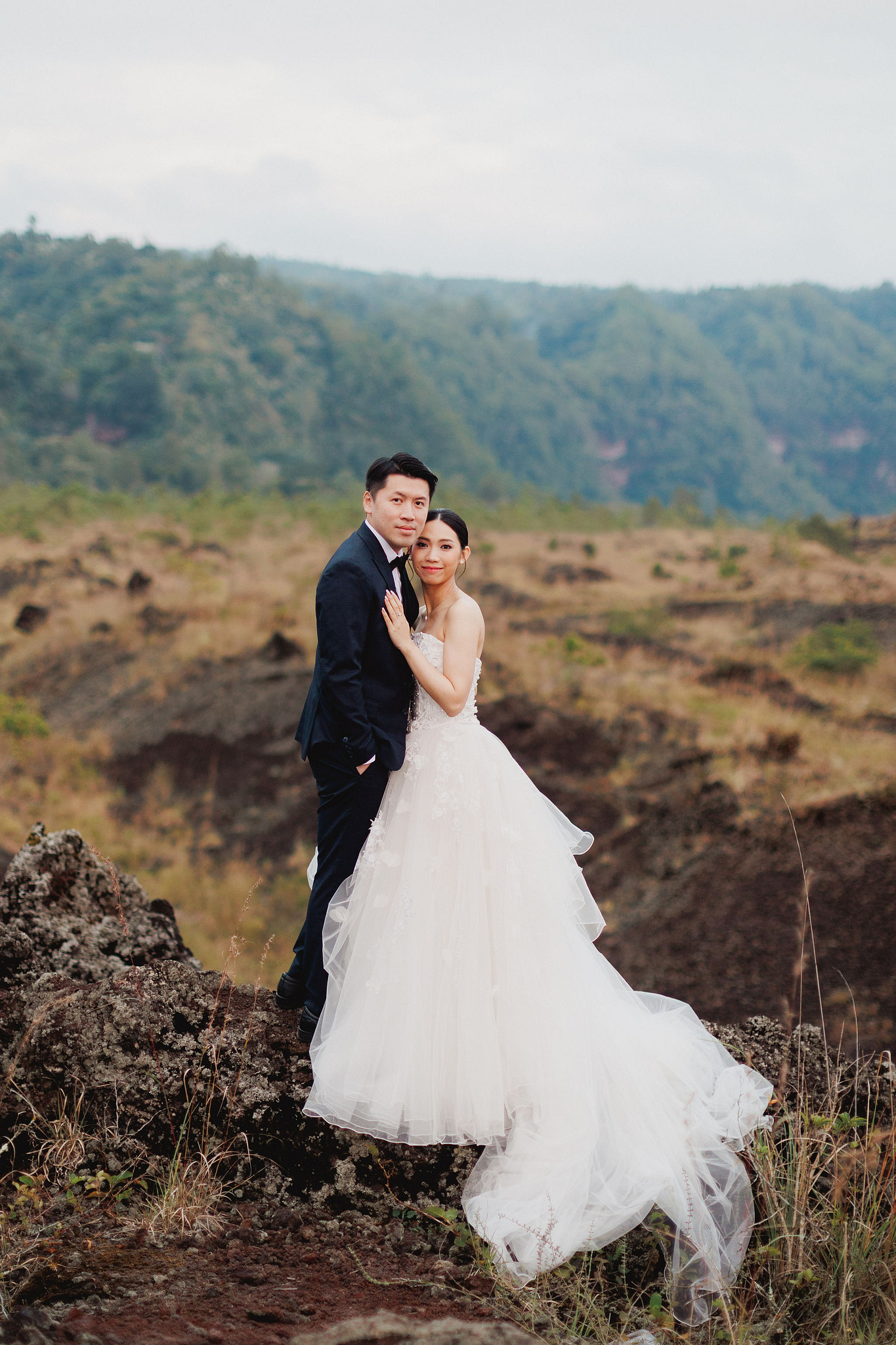 Bali Pre-Wedding Photoshoot | Mt. Batur Lava Fields, Blangsinga Waterfall & Balangan Beach at Mt. Batur Lava Fields pre-wedding photo