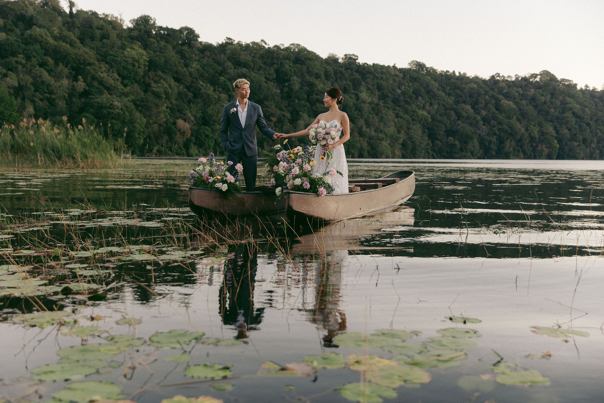 Bali Pre-Wedding Photoshoot | Lake Tamblingan, Kebun Raya Botanic Gardens & Blangsinga Waterfall at Lake Tamblingan pre-wedding photo