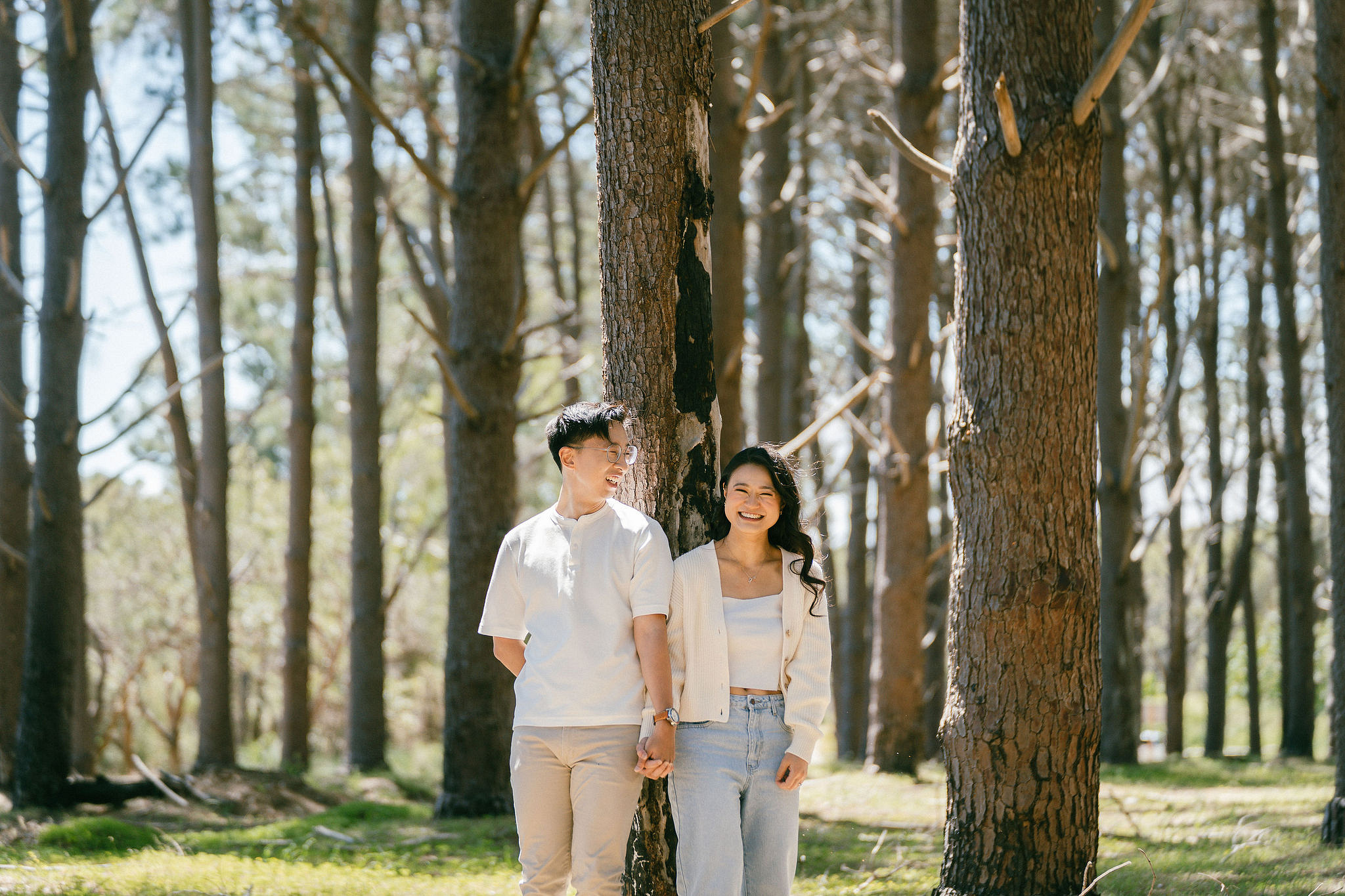 Perth Pre-Wedding Photoshoot | Wanneroo Pines, Yanchep National Park, Lancelin & Lancelin Beach at Wanneroo Pines pre-wedding photo