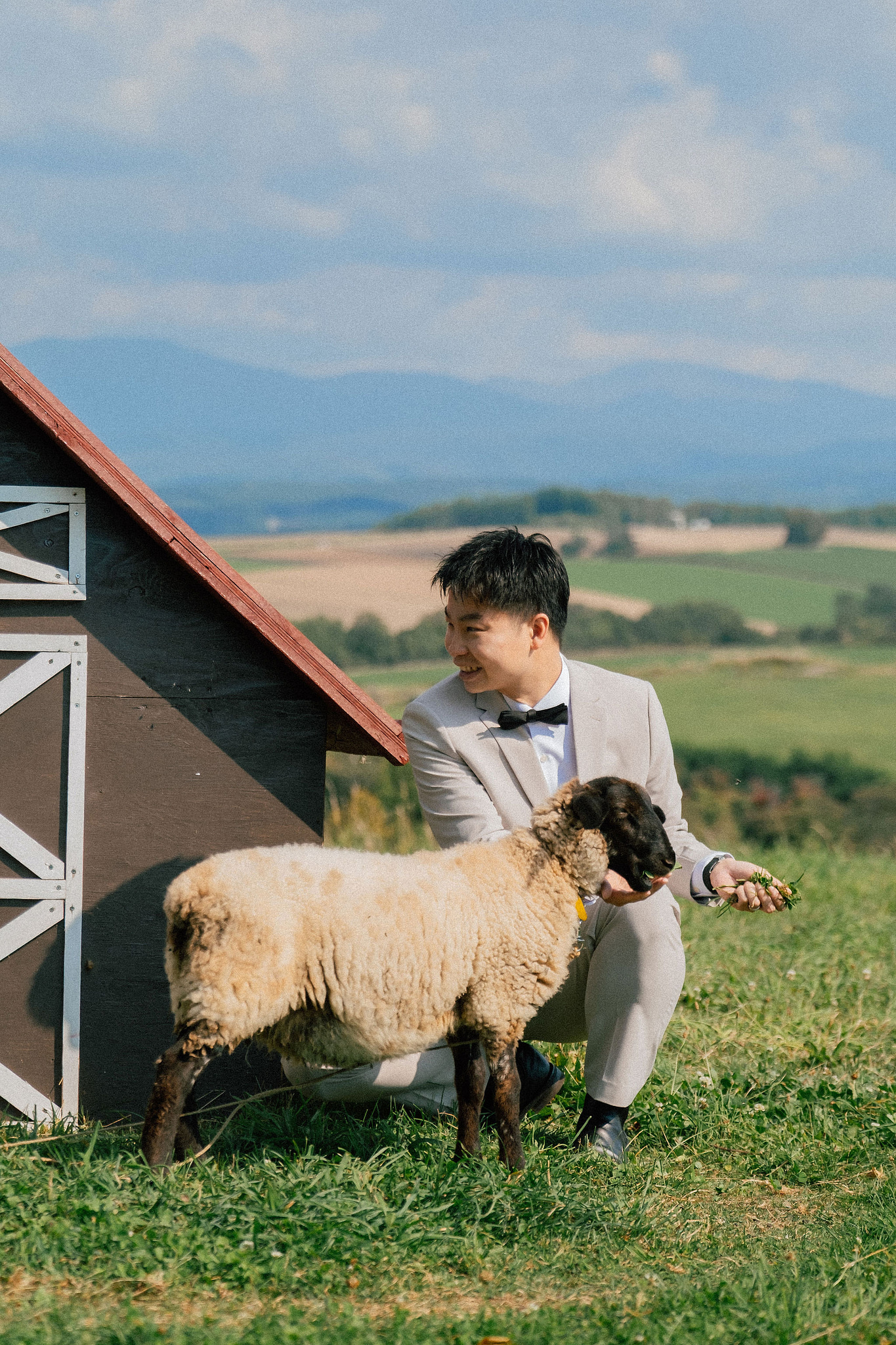 Furano, Hokkaido Pre-Wedding Photoshoot | Farm Chiyoda, Shikisai-no-oka & Ningle Terrace at Farm Chiyoda pre-wedding photo