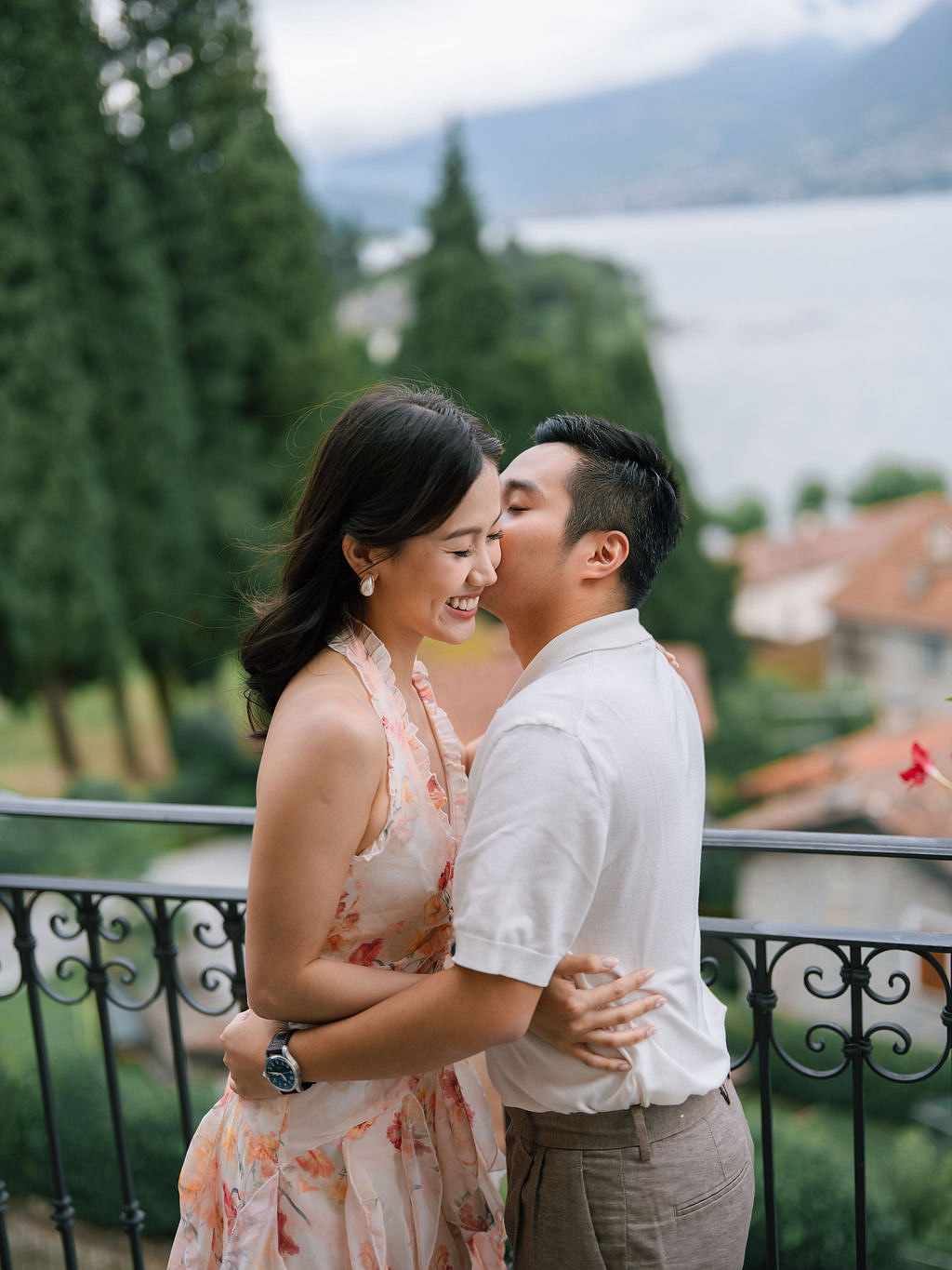 Lake Como Pre-Wedding Photoshoot | Bellagio, Lake Como & Villa Melzi Gardens at Bellagio Town pre-wedding photo
