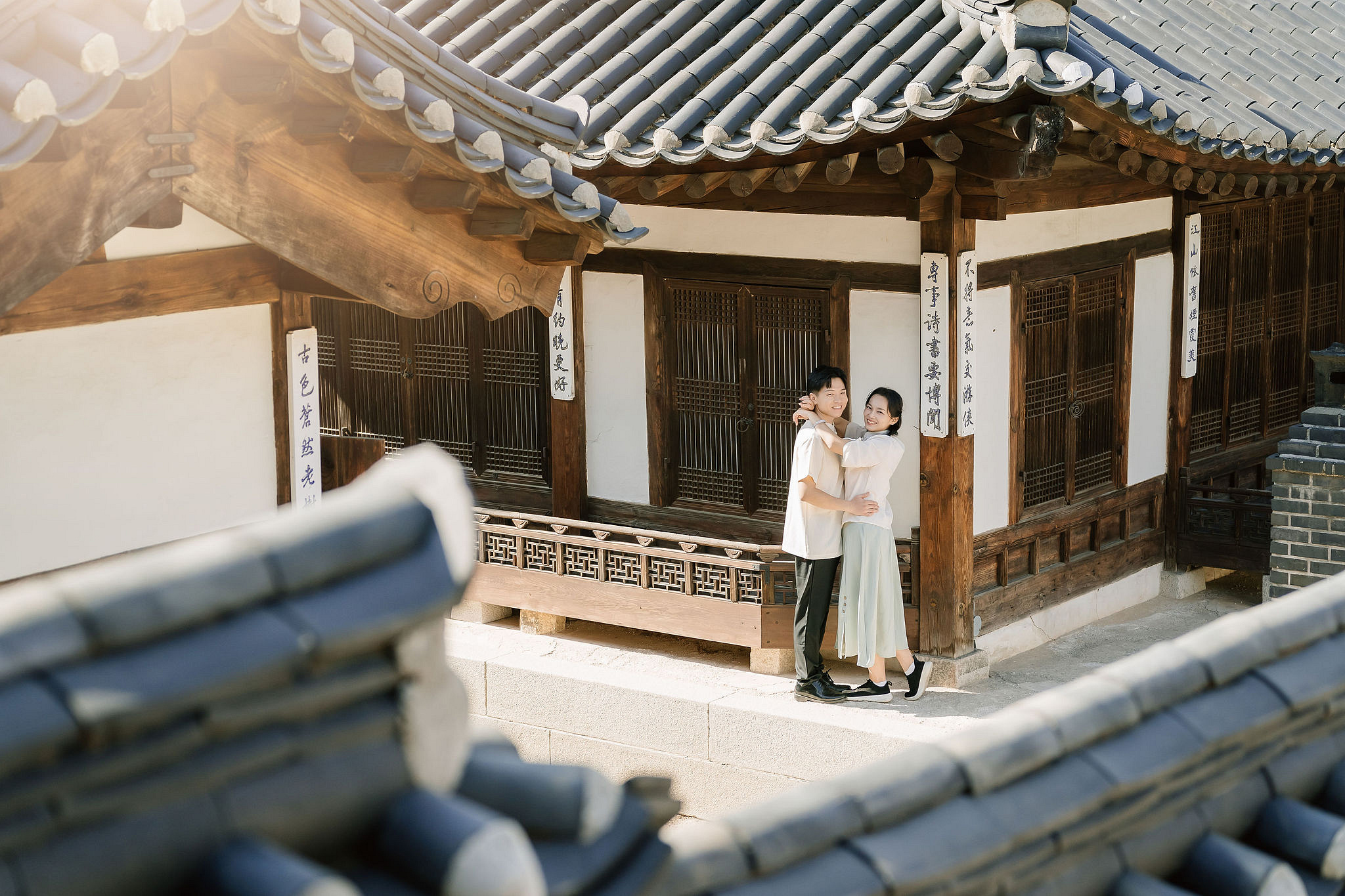 Seoul Pre-Wedding Photoshoot | Seoul Forest, Namsan Tower & Namsangol Hanok Village at Namsangol Hanok Village pre-wedding photo