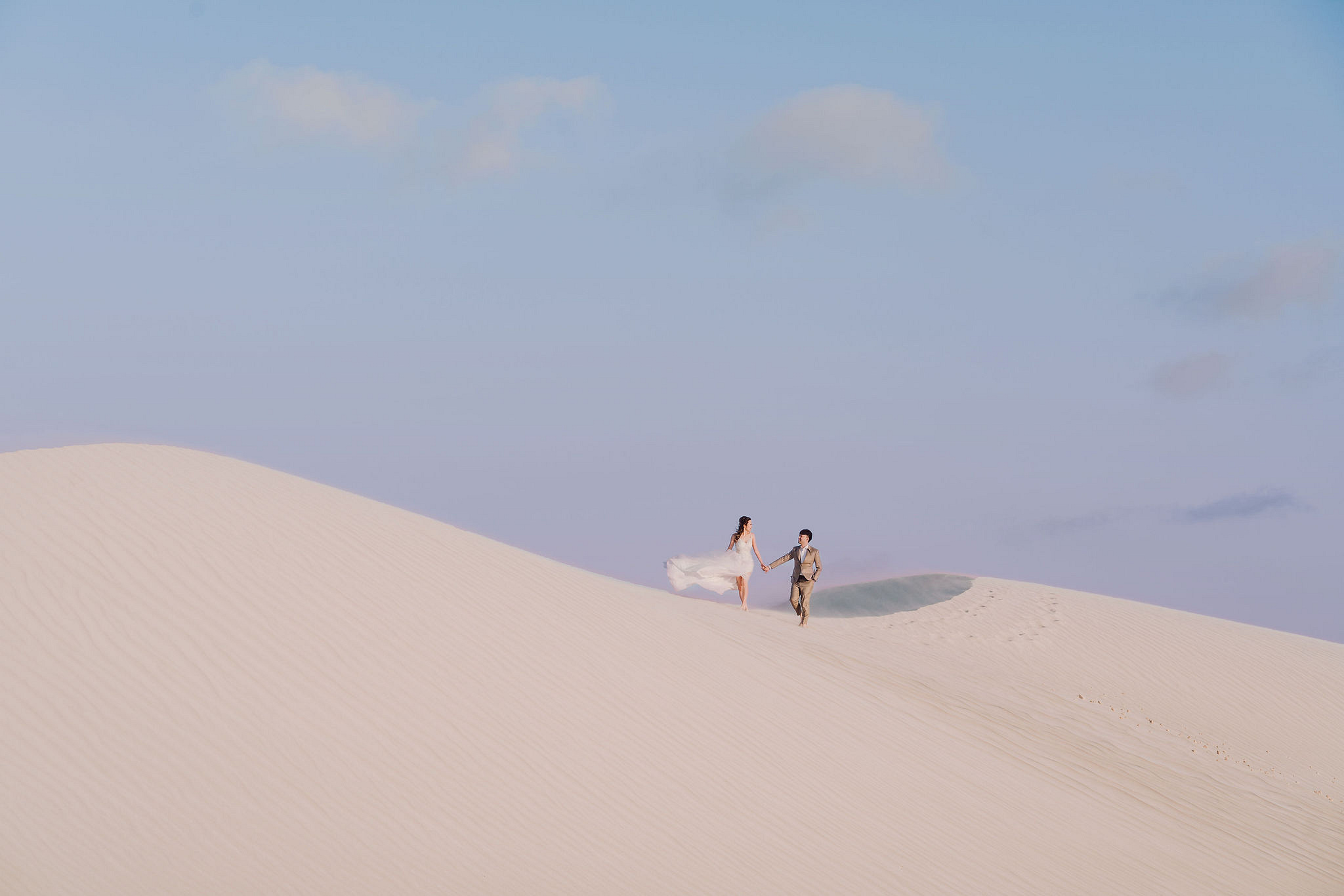 Perth Pre-Wedding Photoshoot | Fremantle, Lancelin, UWA & Coogee Beach at Lancelin Sand Dunes pre-wedding photo