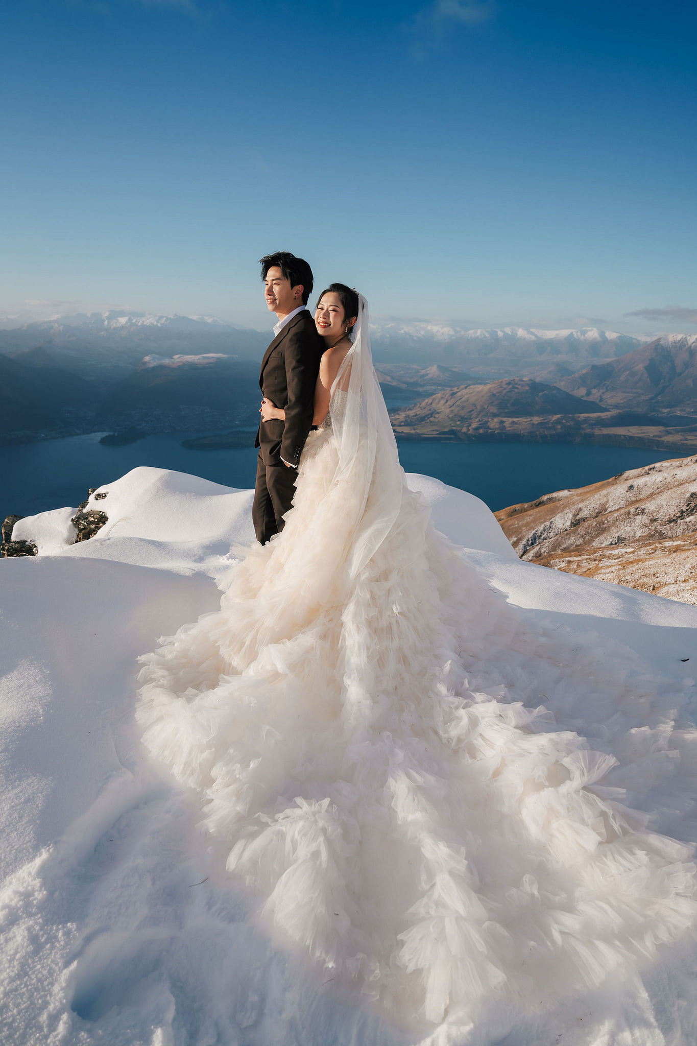 New Zealand Pre-Wedding Photoshoot | Lake Wakatipu & Cecil Peak, Glacier & Mount Cook National Park at Lake Wakatipu & Cecil Peak pre-wedding photo