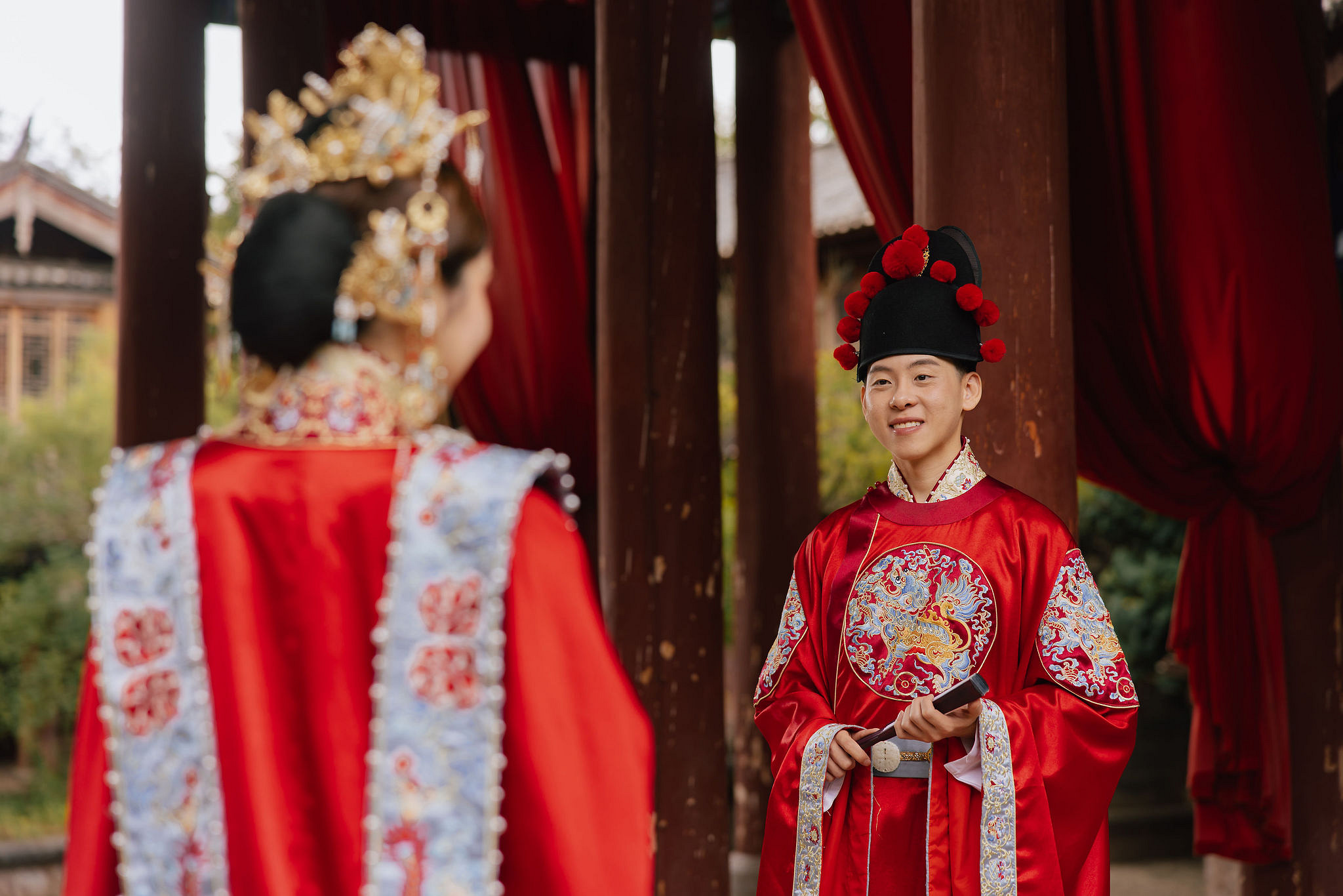 Yunnan Pre-Wedding Photoshoot Lijiang Dragon Jade Mountain Tribal Experience Ancient Town Hanfu at Yunnan Ancient Town pre-wedding photo