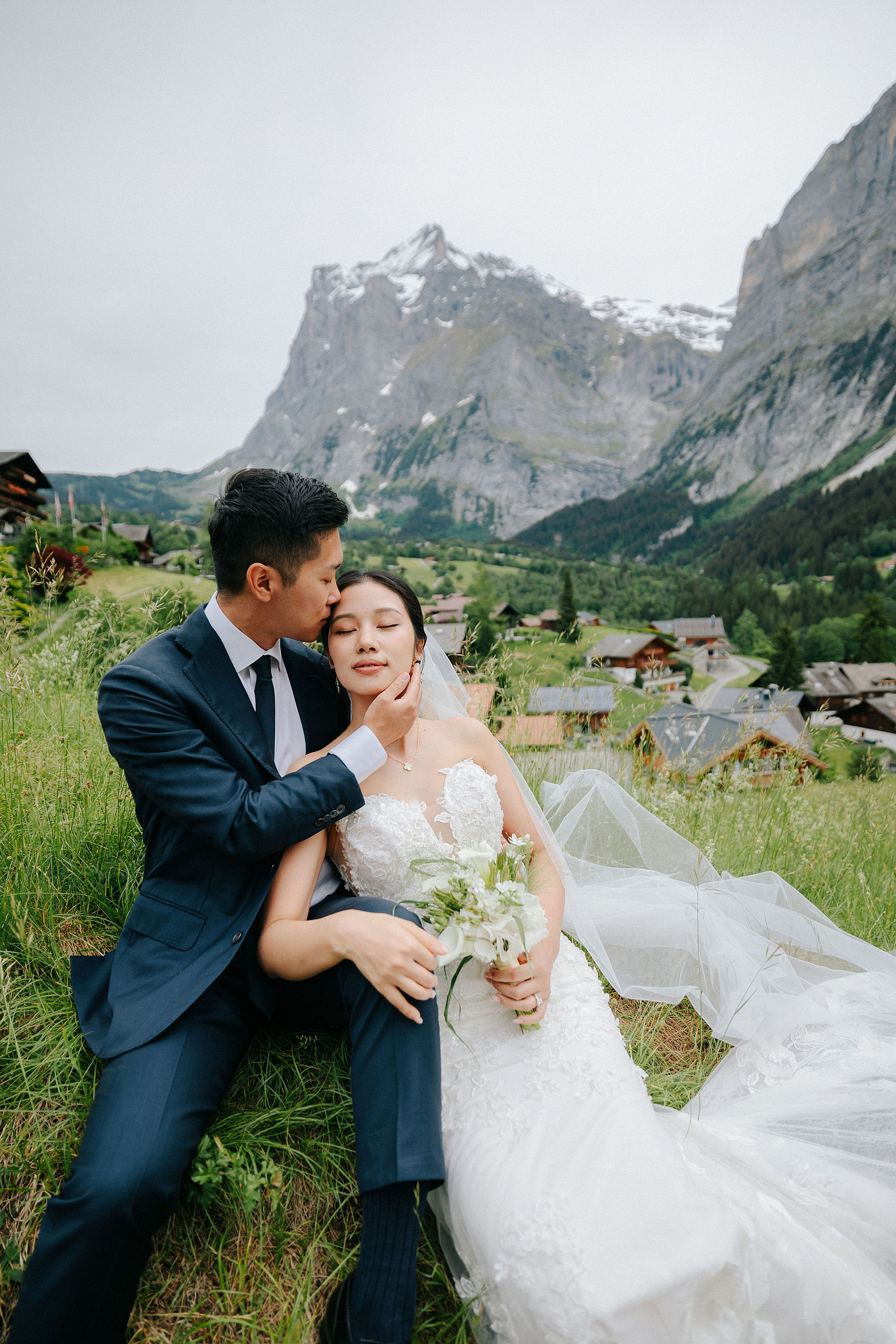 Switzerland Pre-Wedding Photoshoot | Grindelwald Village & Lauterbrunnen & Lake Lungern at Grindelwald Village pre-wedding photo
