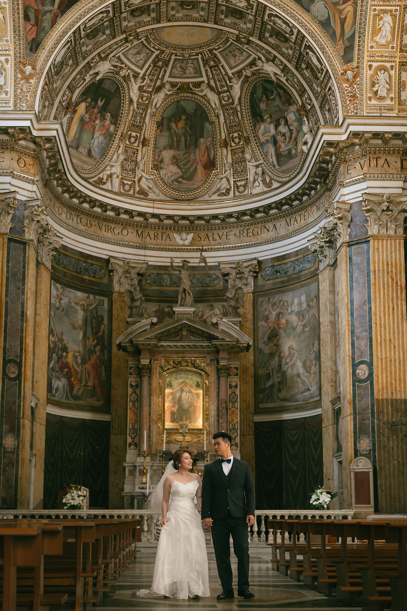 Rome Pre-Wedding Photoshoot | Rome Streets, Capitoline Hill, Basilica of St. Anthony, Villa Borghese & Giardino di Sant’Alessio at Basilica of St. Anthony pre-wedding photo