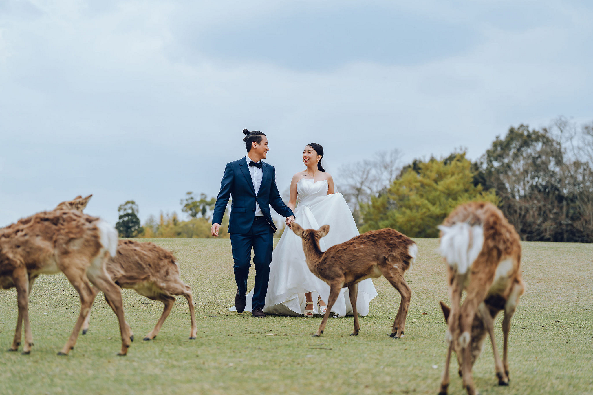 Kyoto Pre-Wedding Photoshoot | Historic Higashiyama Streets, Keage Incline & Nara Park at Nara Park pre-wedding photo