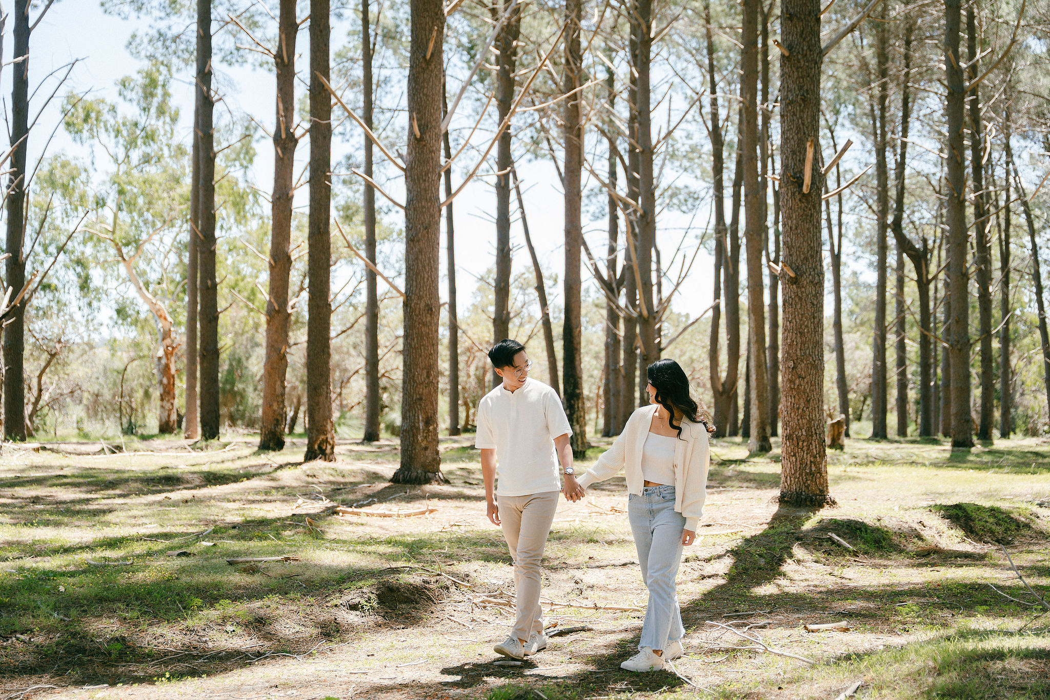 Perth Pre-Wedding Photoshoot | Wanneroo Pines, Yanchep National Park, Lancelin & Lancelin Beach at Wanneroo Pines pre-wedding photo