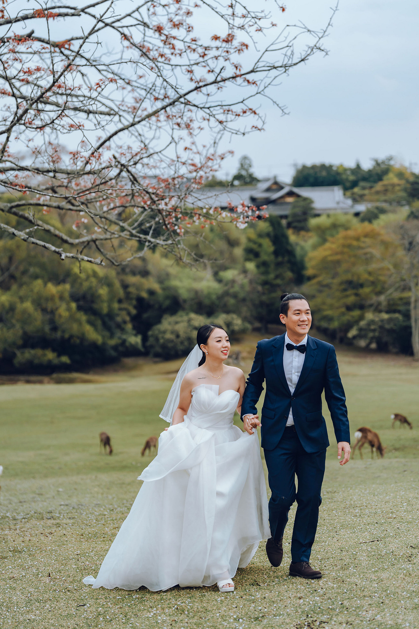 Kyoto Pre-Wedding Photoshoot | Historic Higashiyama Streets, Keage Incline & Nara Park at Nara Park pre-wedding photo