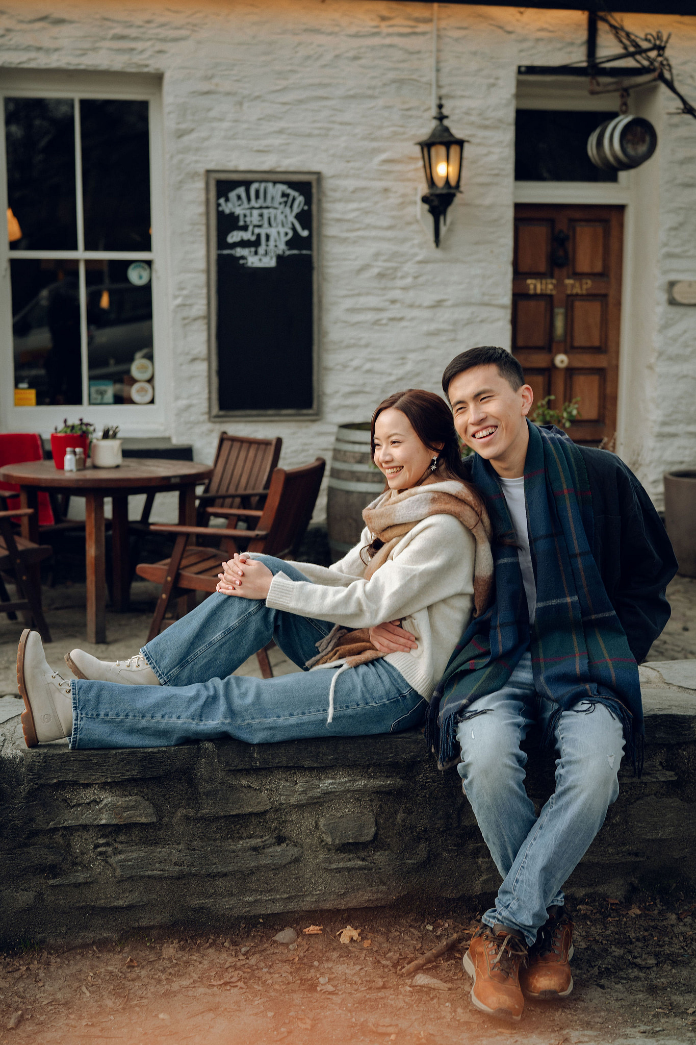 New Zealand Pre-Wedding Photoshoot with Lake Wakatipu, Skippers Canyon, Lake Tekapo, Mount Cook, and Omarama Clay Cliffs at Arrowtown pre-wedding photo