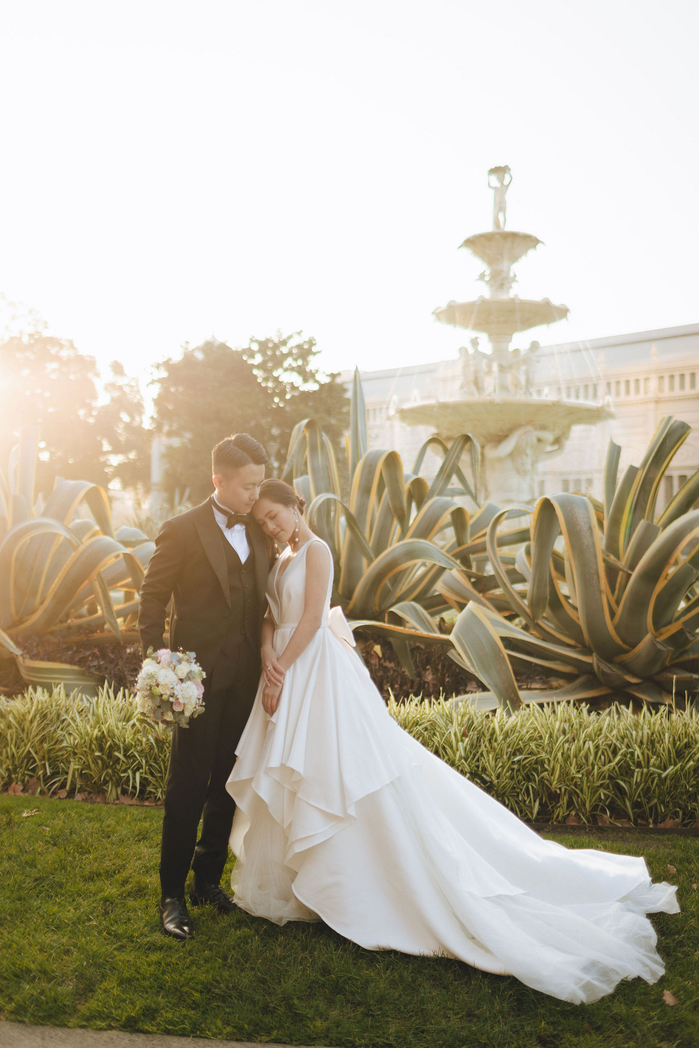 Melbourne Pre-Wedding Photoshoot | Cafe, Redwood Forest, City Streets & Carlton Gardens at Carlton Gardens pre-wedding photo