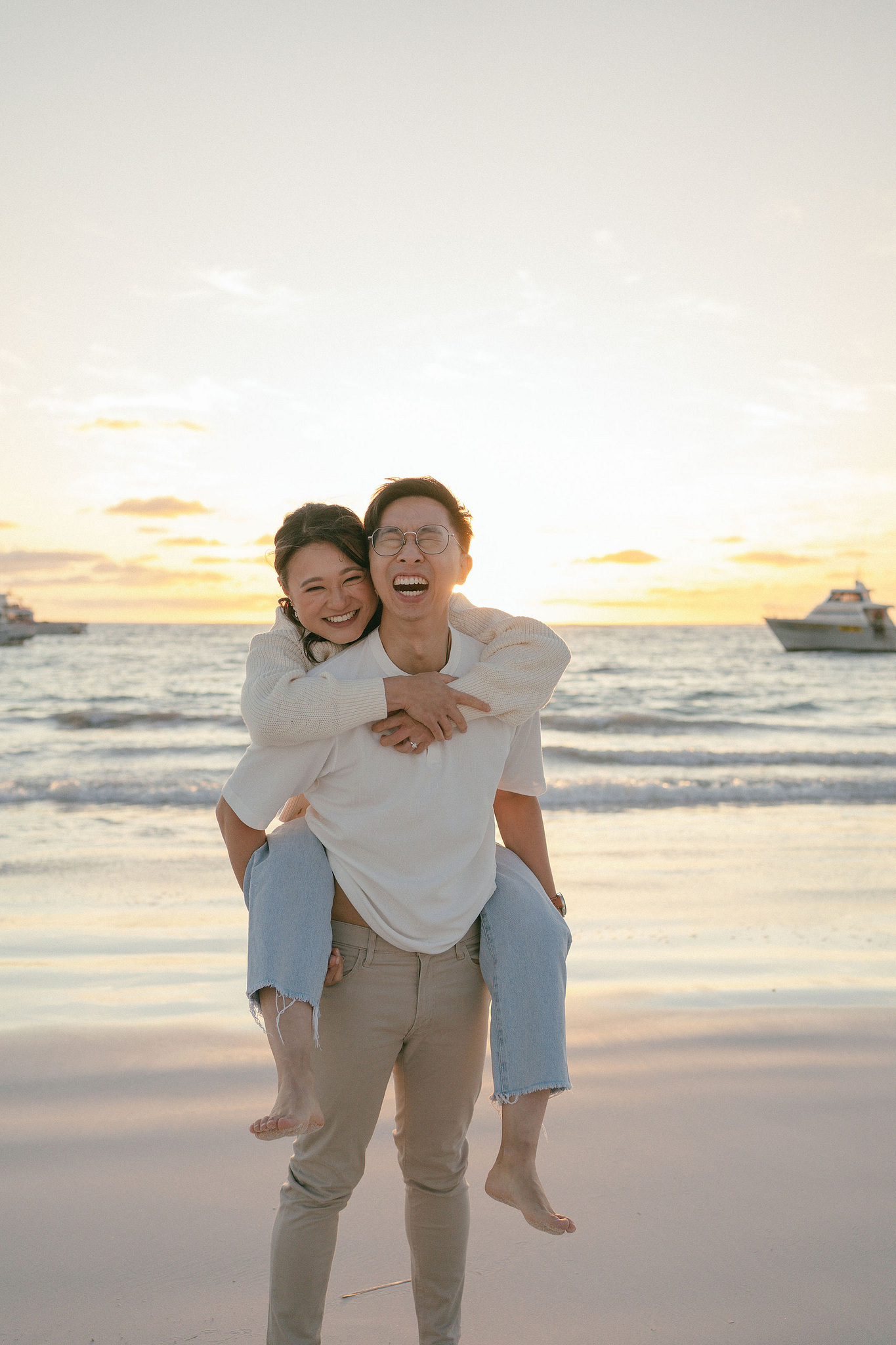 Perth Pre-Wedding Photoshoot | Wanneroo Pines, Yanchep National Park, Lancelin & Lancelin Beach at Lancelin Beach pre-wedding photo