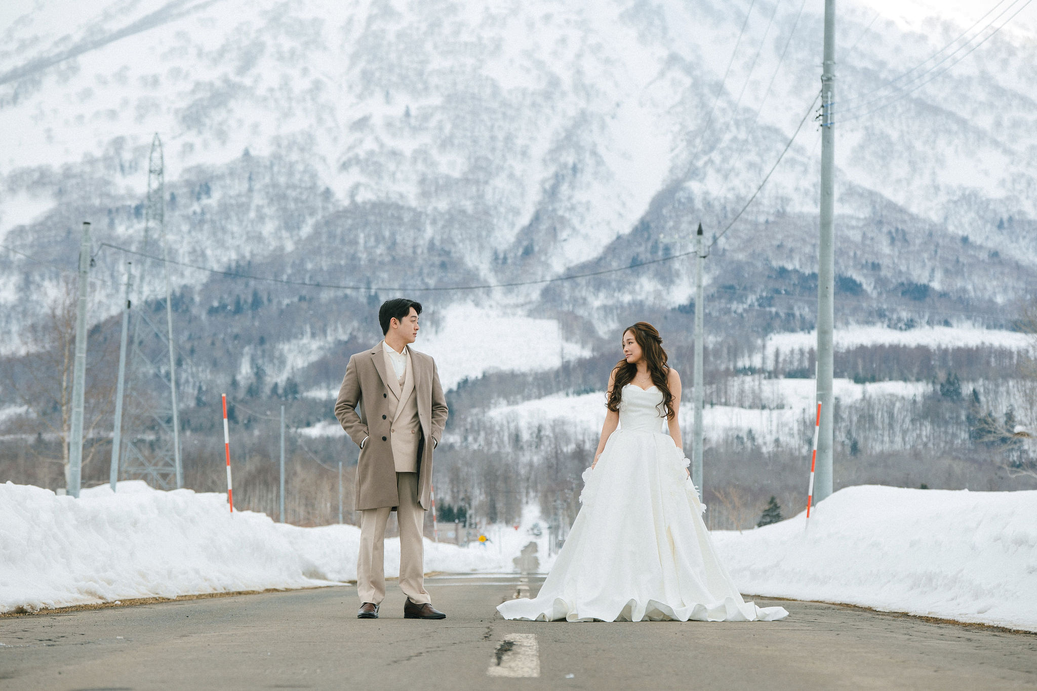 Hokkaido Pre-Wedding Photoshoot | Birch Forest, Rusutsu Resort & Hirafu Village at Birch Forest pre-wedding photo