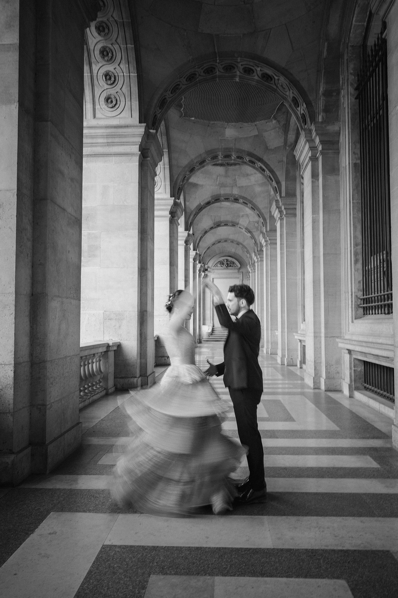 Paris Pre-Wedding Photoshoot | Place du Trocadéro, Avenue de Camoëns, Parisian Café, Tuileries Garden & Louvre at Louvre pre-wedding photo