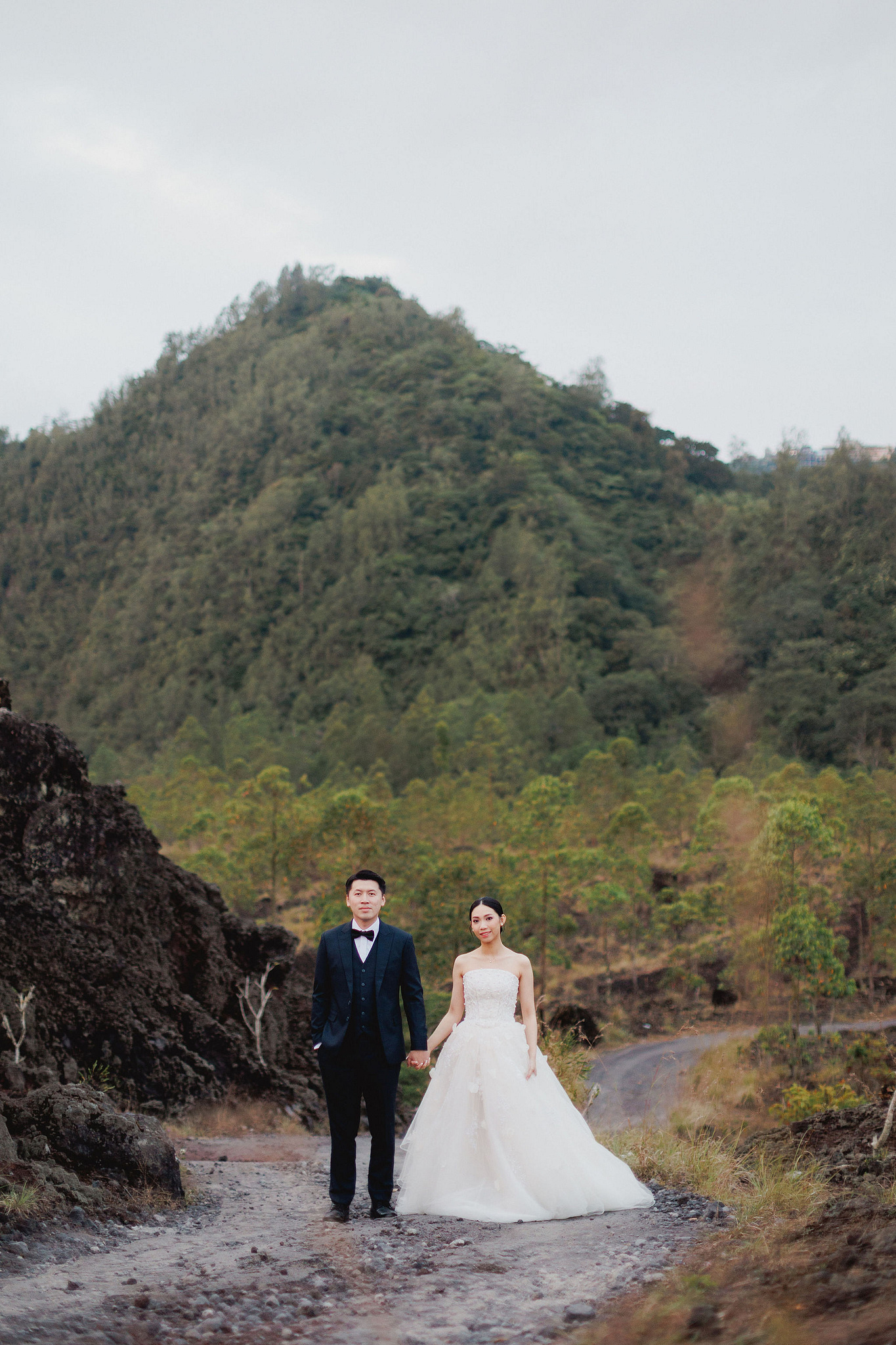 Bali Pre-Wedding Photoshoot | Mt. Batur Lava Fields, Blangsinga Waterfall & Balangan Beach at Mt. Batur Lava Fields pre-wedding photo