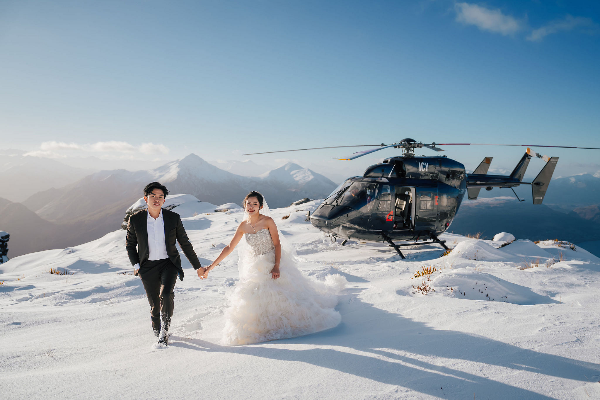 New Zealand Pre-Wedding Photoshoot | Lake Wakatipu & Cecil Peak, Glacier & Mount Cook National Park at Lake Wakatipu & Cecil Peak pre-wedding photo