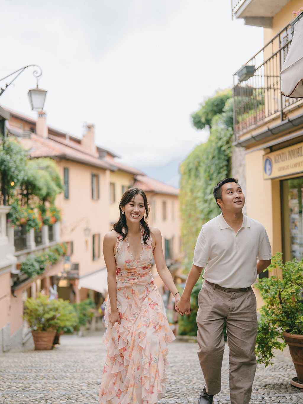 Lake Como Pre-Wedding Photoshoot | Bellagio, Lake Como & Villa Melzi Gardens at Bellagio Town pre-wedding photo