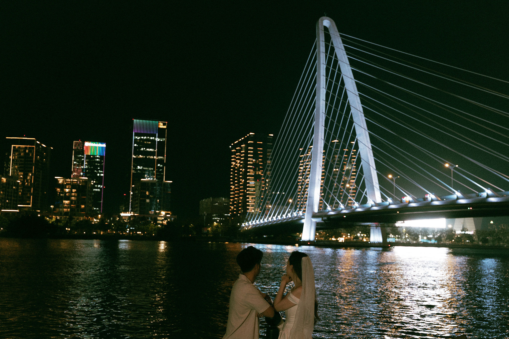 Ho Chi Minh Vietnam Pre-Wedding Photoshoot | European Film Studio, Market Streets & Saigon Bridge at Saigon Bridge pre-wedding photo