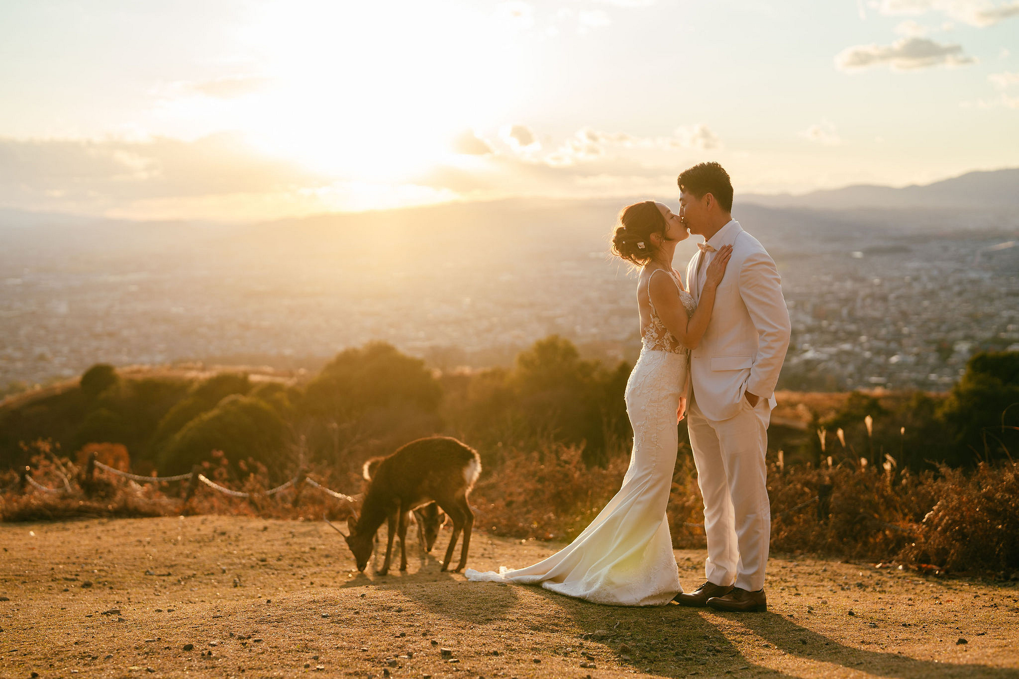 Kyoto Pre-Wedding Photoshoot | Ninenzaka, Nara Deer Park & Mt. Wakakusa at Mt. Wakakusa pre-wedding photo