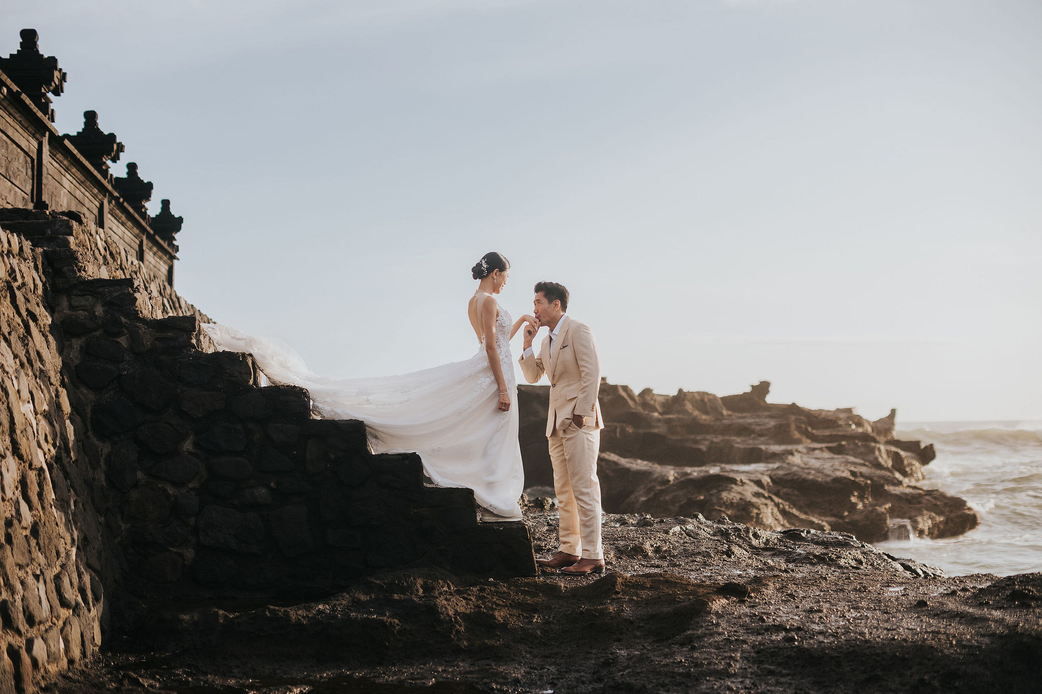 Bali Pre-Wedding Photoshoot | Lake Tamblingan, Rumah Gemuk & Mengening Beach at Mengening Beach 2 (Gown)   pre-wedding photo