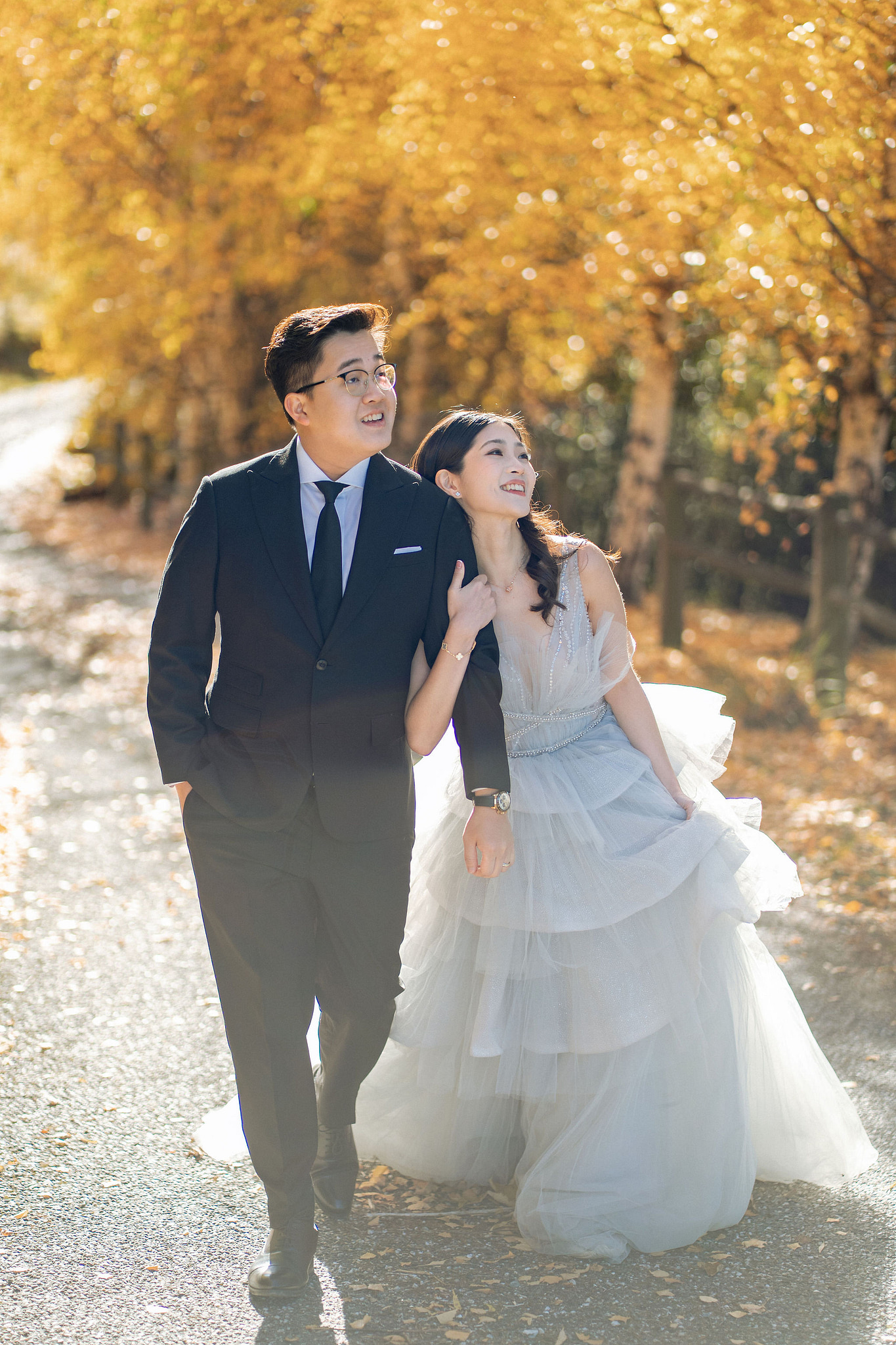 New Zealand Pre-Wedding Photoshoot | Arrowtown, Isobel Glacier, Alpaca Farm, Lake Tekapo & Mount Cook National Park at Arrowtown pre-wedding photo
