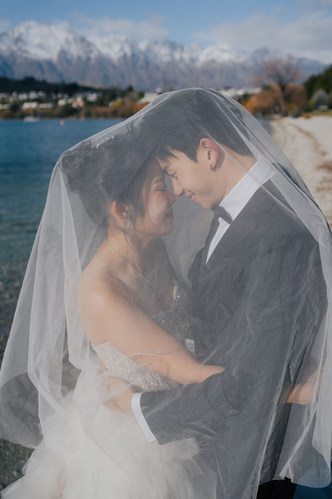 New Zealand Pre-Wedding Photoshoot | Lake Wakatipu & Cecil Peak, Glacier & Mount Cook National Park at Lake Wakatipu & Cecil Peak pre-wedding photo