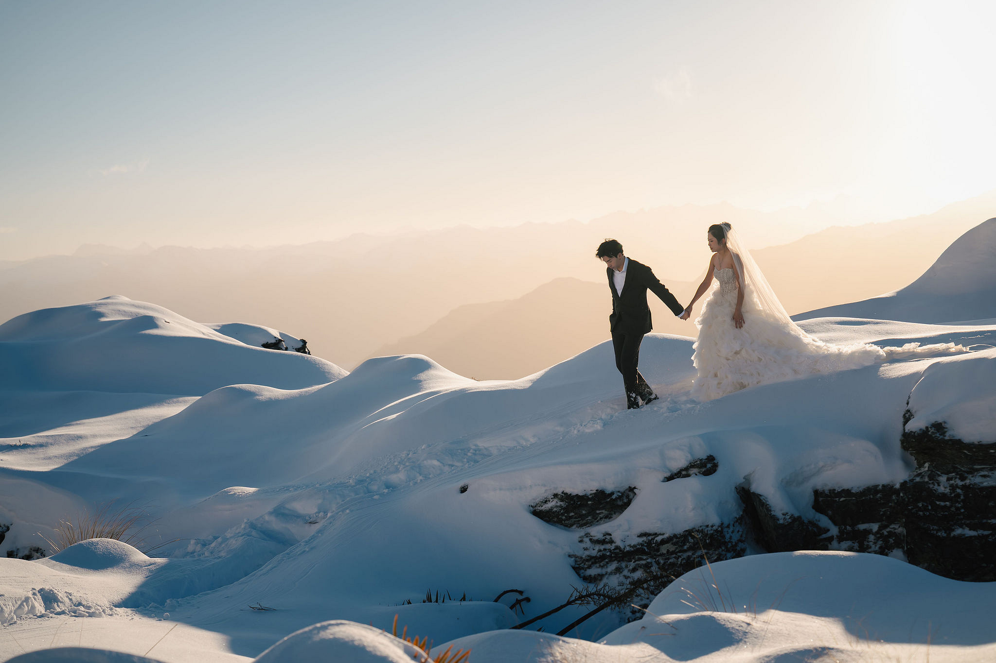 New Zealand Pre-Wedding Photoshoot | Lake Wakatipu & Cecil Peak, Glacier & Mount Cook National Park at Lake Wakatipu & Cecil Peak pre-wedding photo