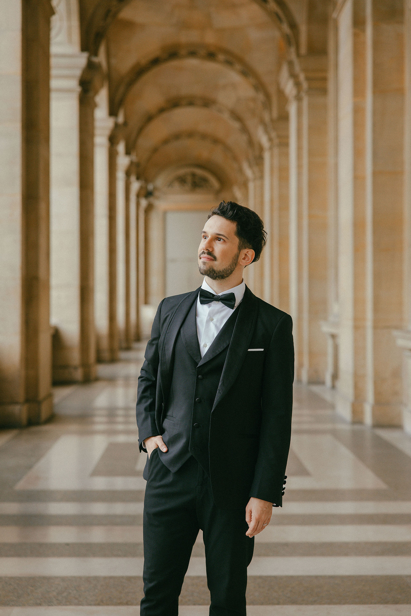 Paris Pre-Wedding Photoshoot | Place du Trocadéro, Avenue de Camoëns, Parisian Café, Tuileries Garden & Louvre at Louvre pre-wedding photo