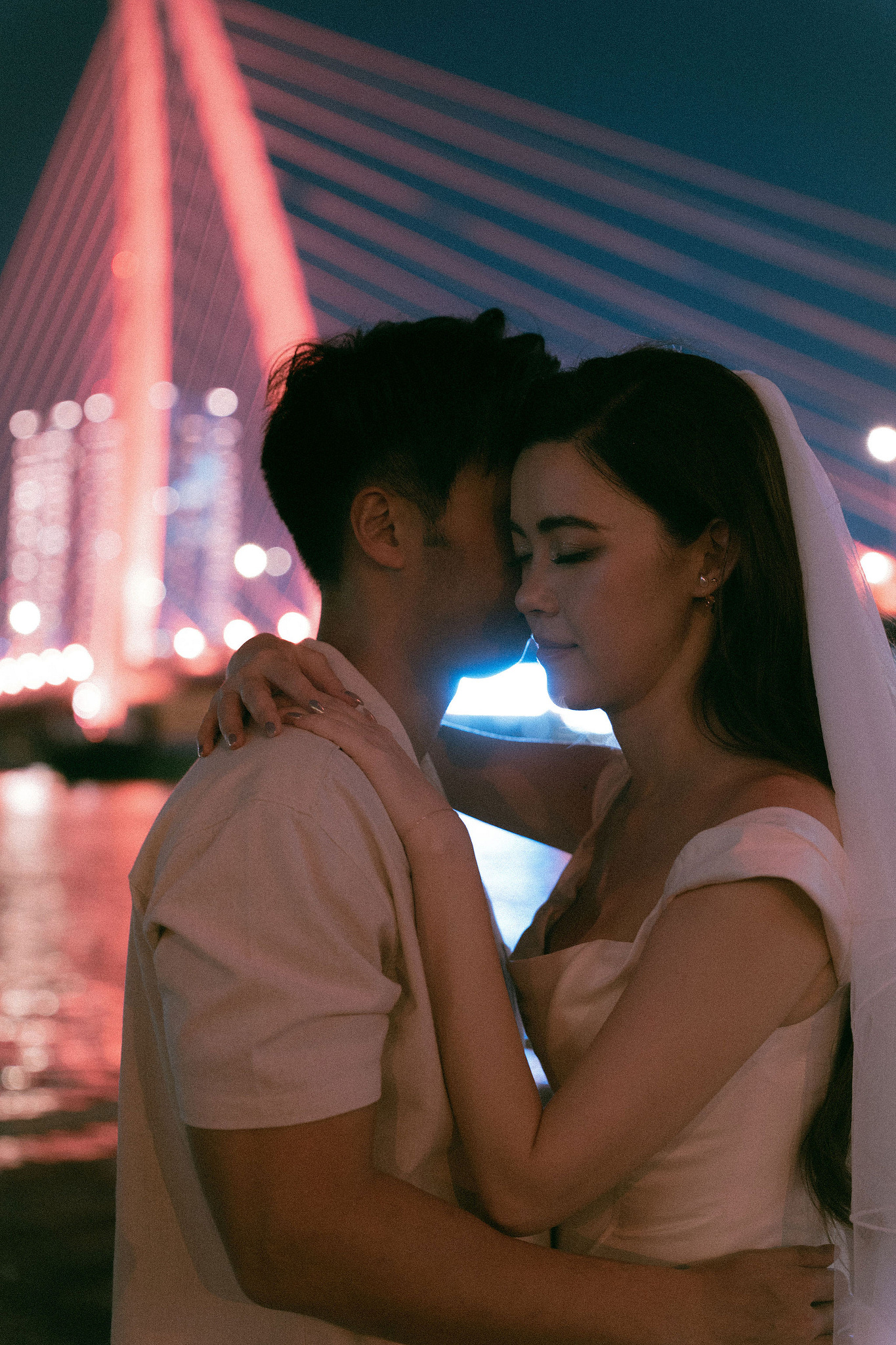 Ho Chi Minh Vietnam Pre-Wedding Photoshoot | European Film Studio, Market Streets & Saigon Bridge at Saigon Bridge pre-wedding photo