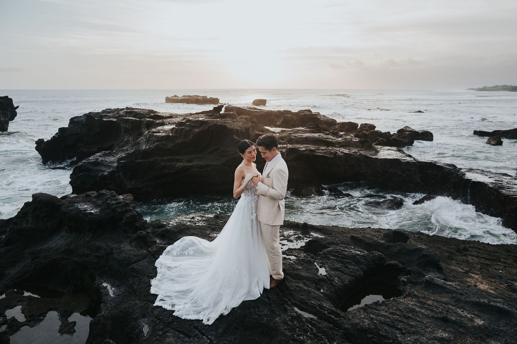 Bali Pre-Wedding Photoshoot | Lake Tamblingan, Rumah Gemuk & Mengening Beach at Mengening Beach 2 (Gown)   pre-wedding photo