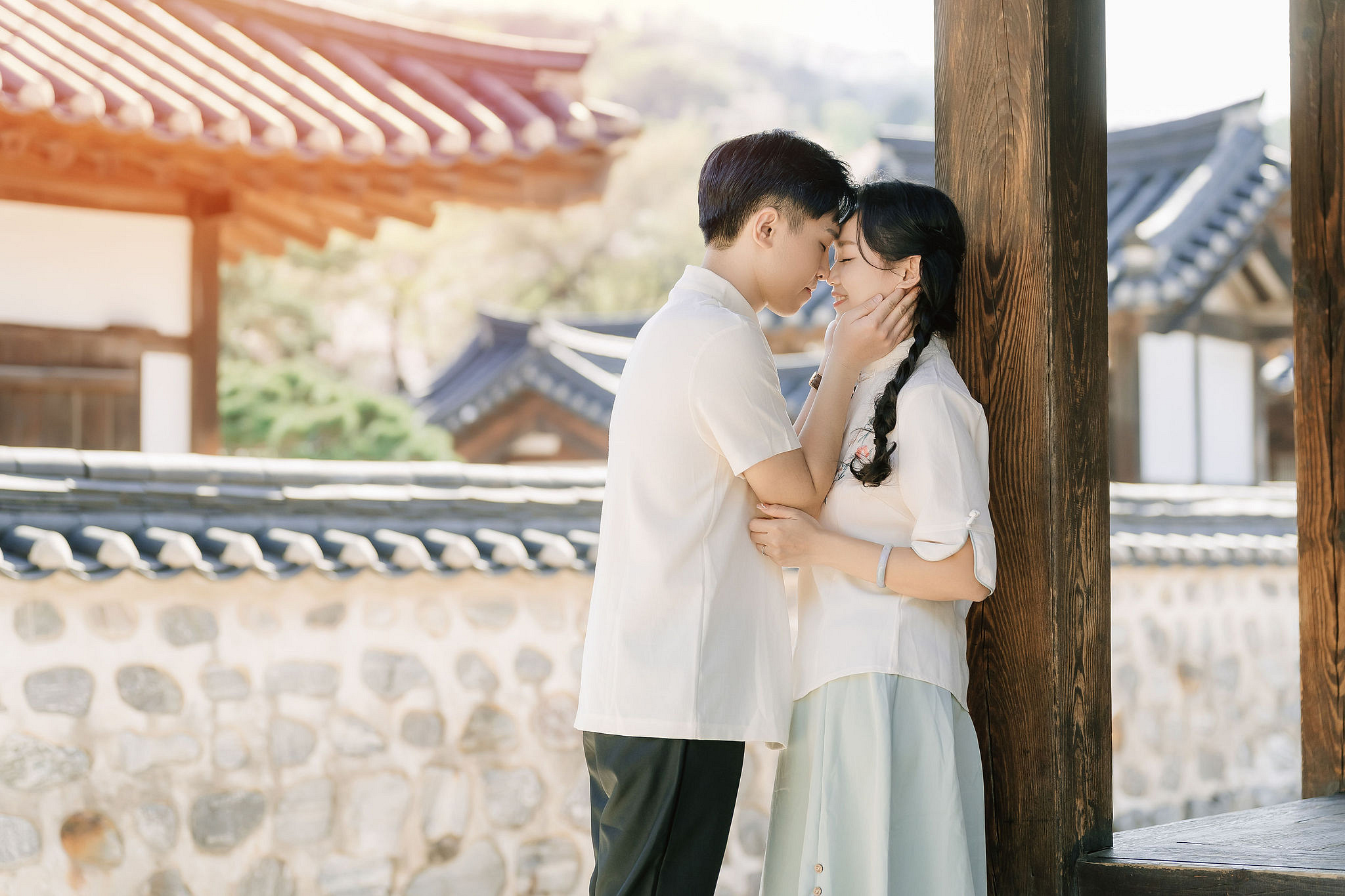 Seoul Pre-Wedding Photoshoot | Seoul Forest, Namsan Tower & Namsangol Hanok Village at Namsangol Hanok Village pre-wedding photo