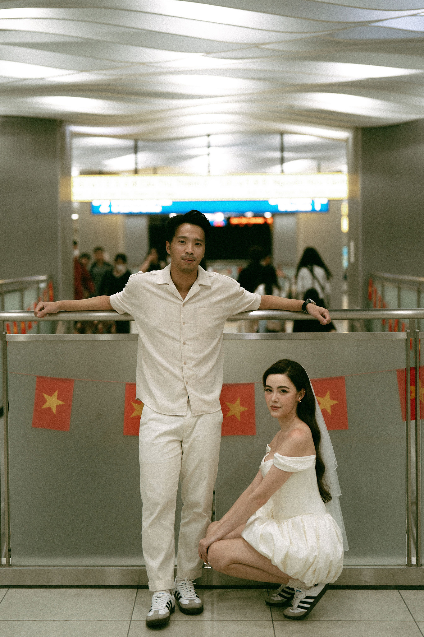 Ho Chi Minh Vietnam Pre-Wedding Photoshoot | European Film Studio, Market Streets & Saigon Bridge at Saigon Train Station pre-wedding photo