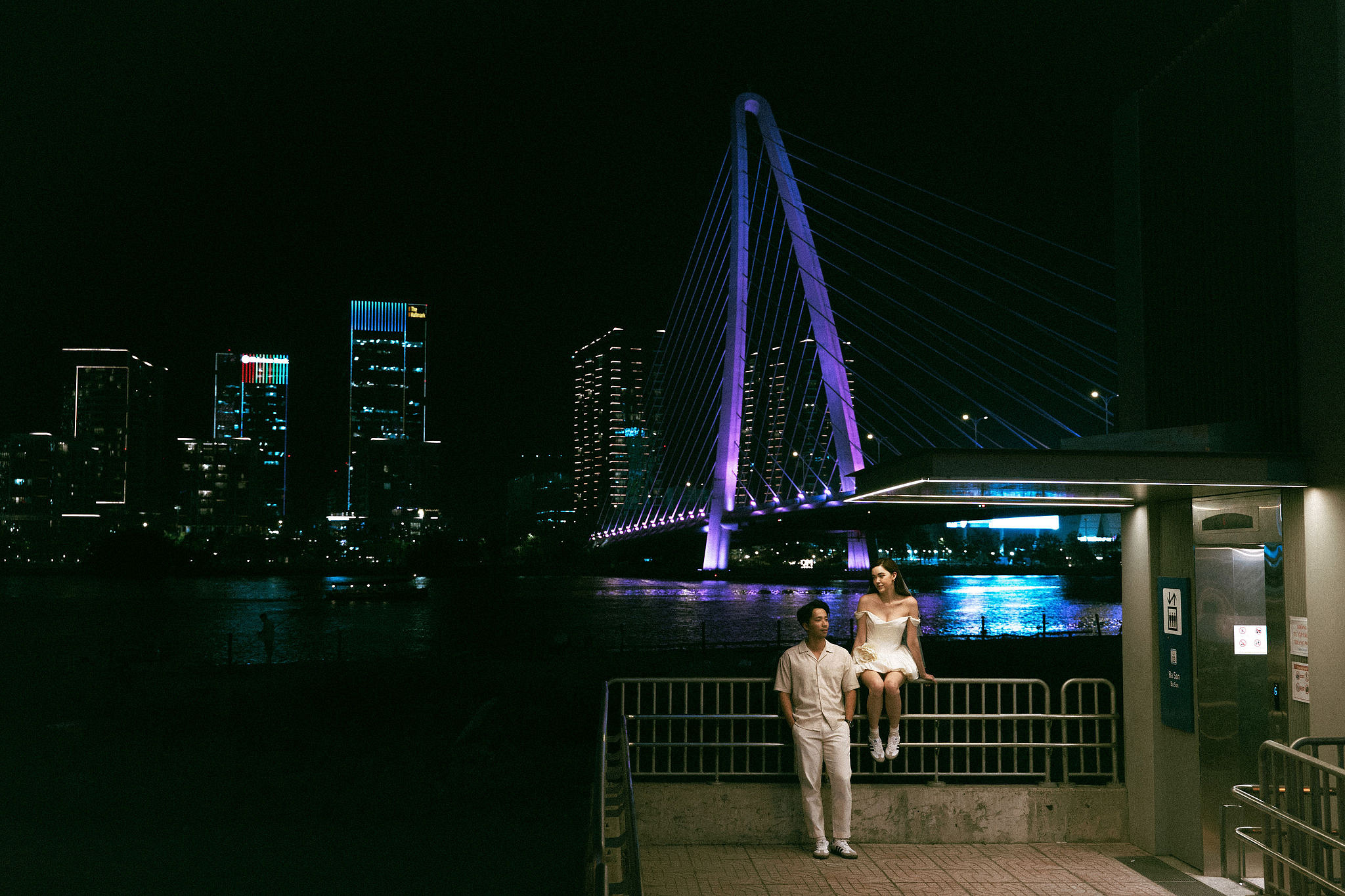 Ho Chi Minh Vietnam Pre-Wedding Photoshoot | European Film Studio, Market Streets & Saigon Bridge at Saigon Bridge pre-wedding photo