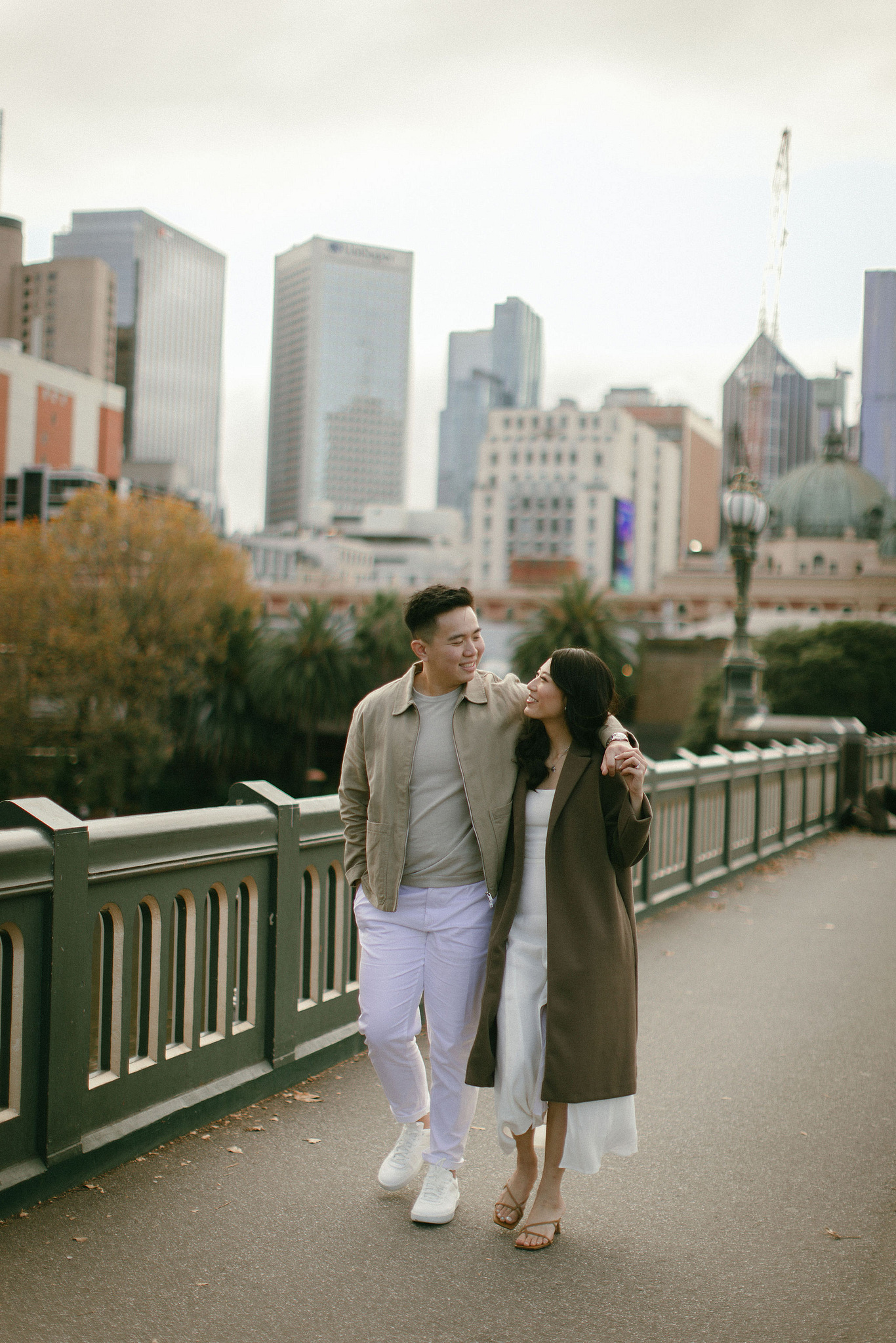Melbourne Pre-Wedding Photoshoot | Parliament House, Fitzroy Gardens, Melbourne Streets & Half Moon Bay at Melbourne Streets pre-wedding photo