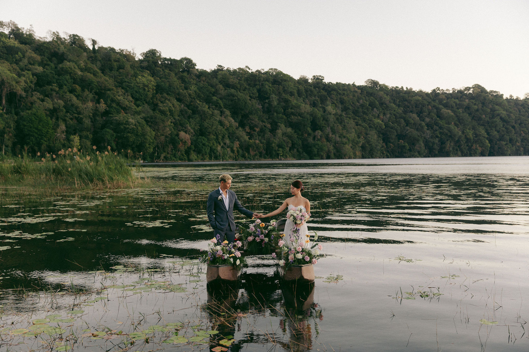 Bali Pre-Wedding Photoshoot | Lake Tamblingan, Kebun Raya Botanic Gardens & Blangsinga Waterfall at Lake Tamblingan pre-wedding photo