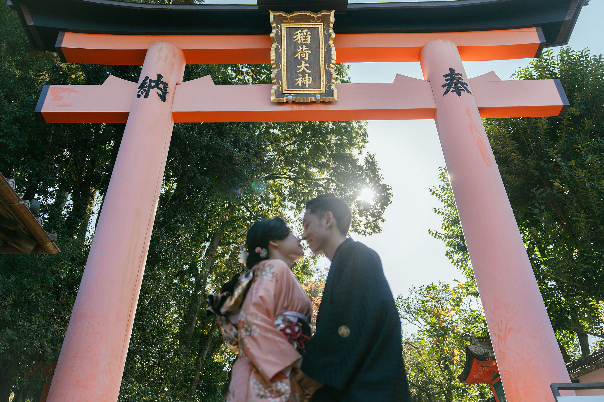 Kyoto Pre-Wedding Photoshoot | Gion Streets & Fushimi Inari Shrine & Nara Park at Fushimi Inari Shrine pre-wedding photo