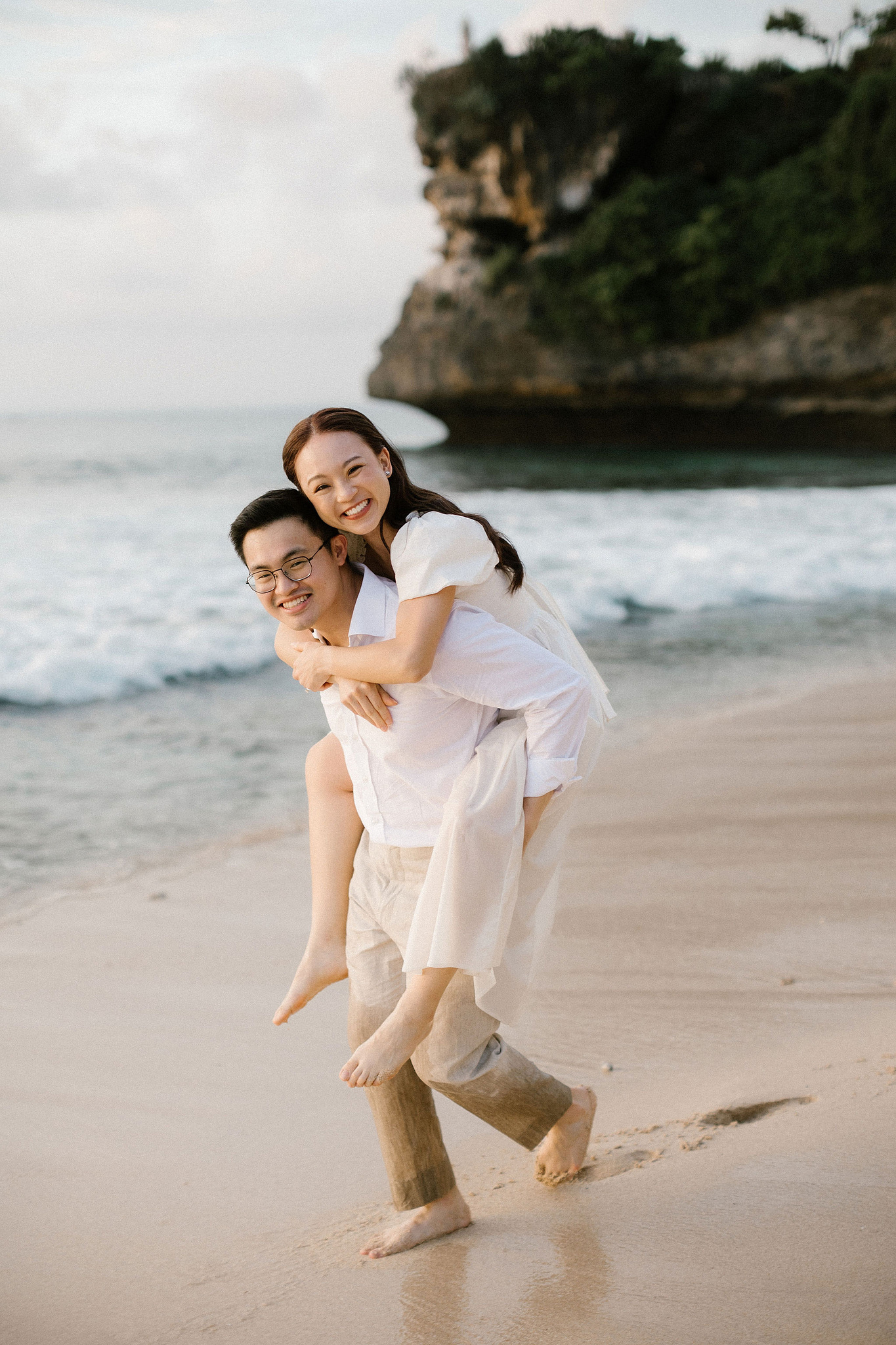 Bali Pre-Wedding Photoshoot | Pinggan Village, Lava Fields, Twin Cliff Valley & Beach at Beach pre-wedding photo