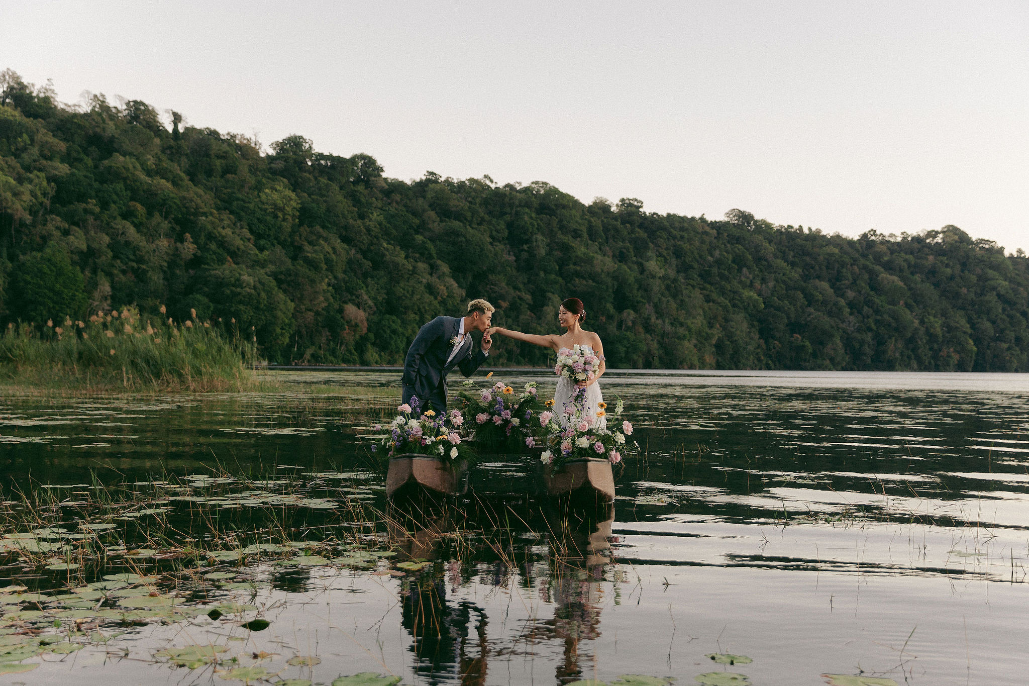 Bali Pre-Wedding Photoshoot | Lake Tamblingan, Kebun Raya Botanic Gardens & Blangsinga Waterfall at Lake Tamblingan pre-wedding photo