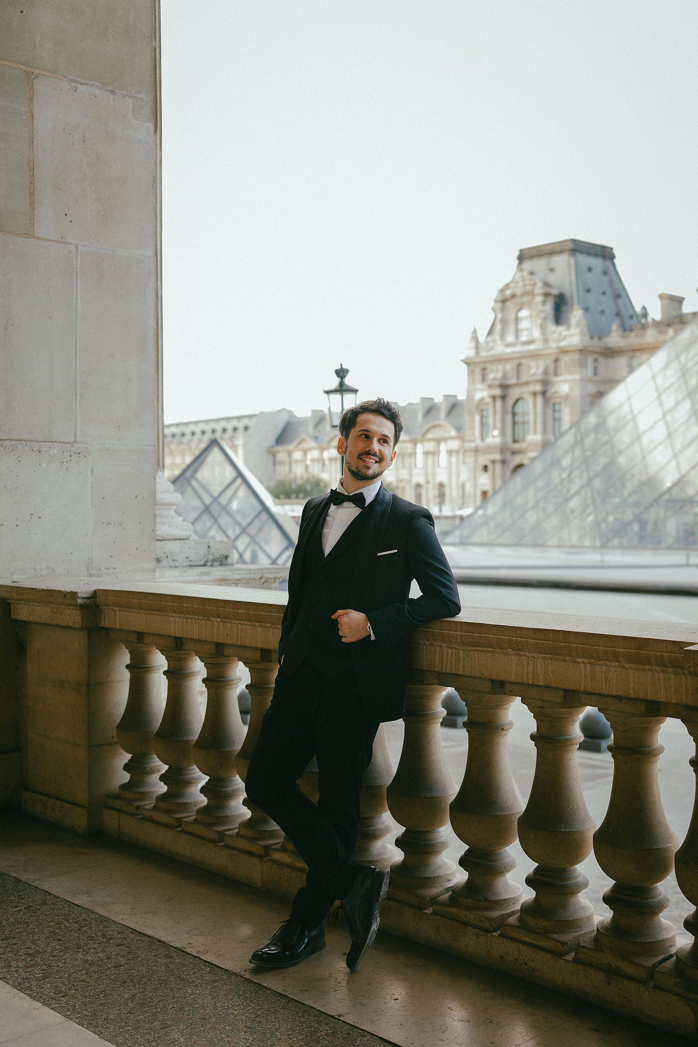 Paris Pre-Wedding Photoshoot | Place du Trocadéro, Avenue de Camoëns, Parisian Café, Tuileries Garden & Louvre at Louvre pre-wedding photo