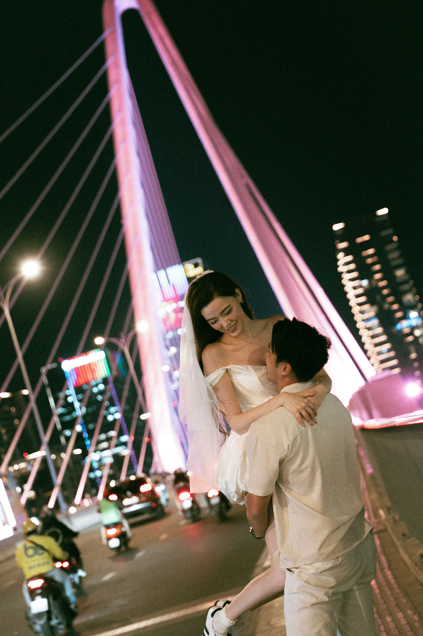 Ho Chi Minh Vietnam Pre-Wedding Photoshoot | European Film Studio, Market Streets & Saigon Bridge at Saigon Bridge pre-wedding photo