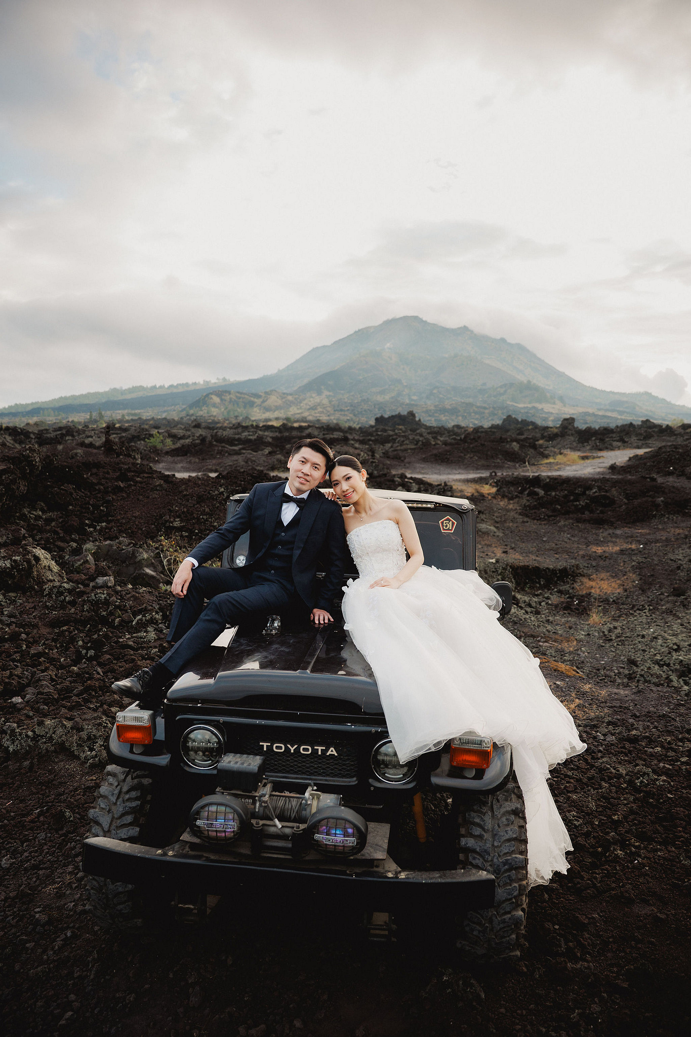 Bali Pre-Wedding Photoshoot | Mt. Batur Lava Fields, Blangsinga Waterfall & Balangan Beach at Mt. Batur Lava Fields pre-wedding photo